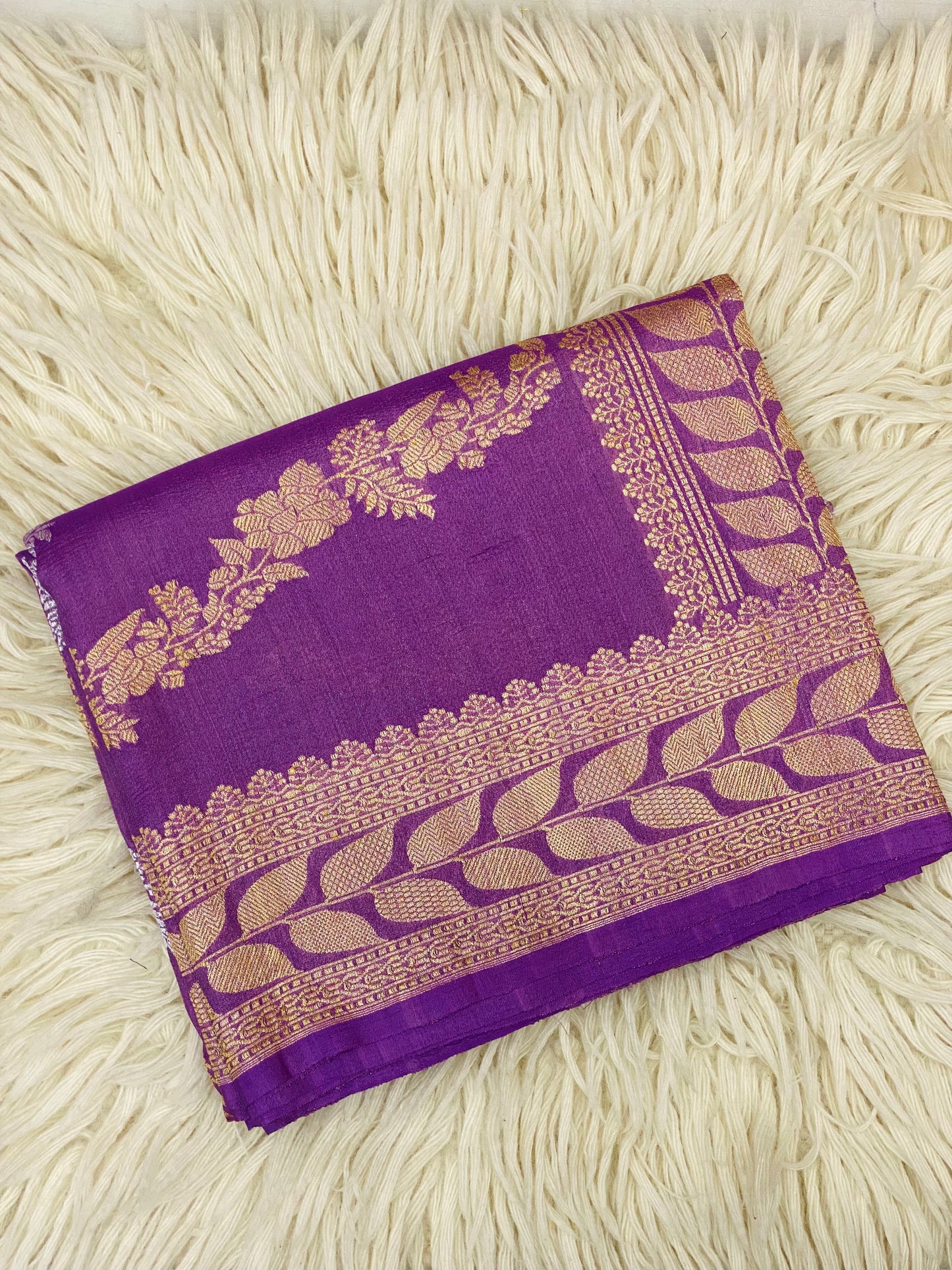 Pure Tussar Handloom Kaduwa Weave Saree Royal Violet ( Noor-e-Tussar )