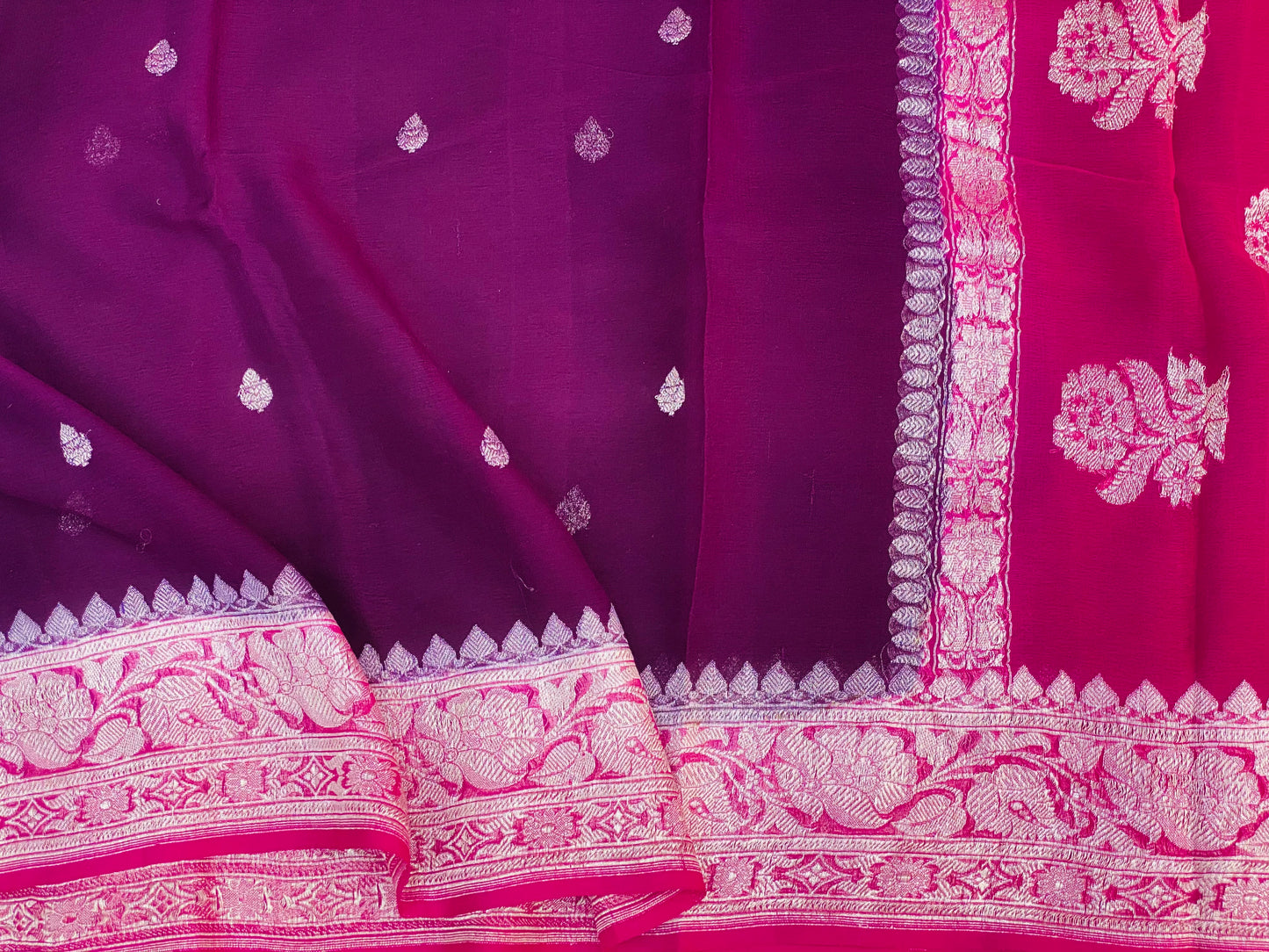Pure Khaddi Chiffon Handloom Saree Light Blue (Chhalak)