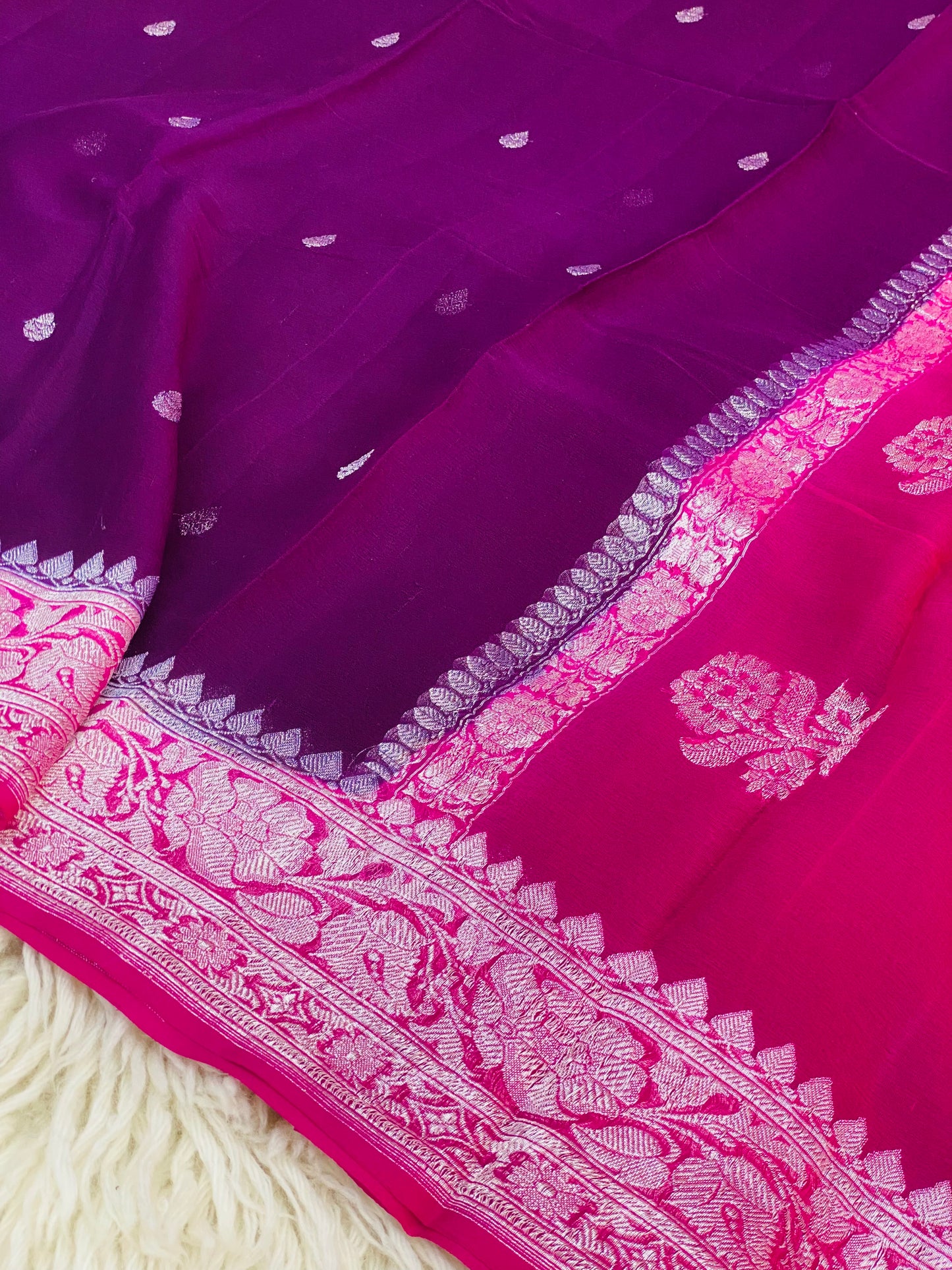Pure Khaddi Chiffon Handloom Saree Light Blue (Chhalak)