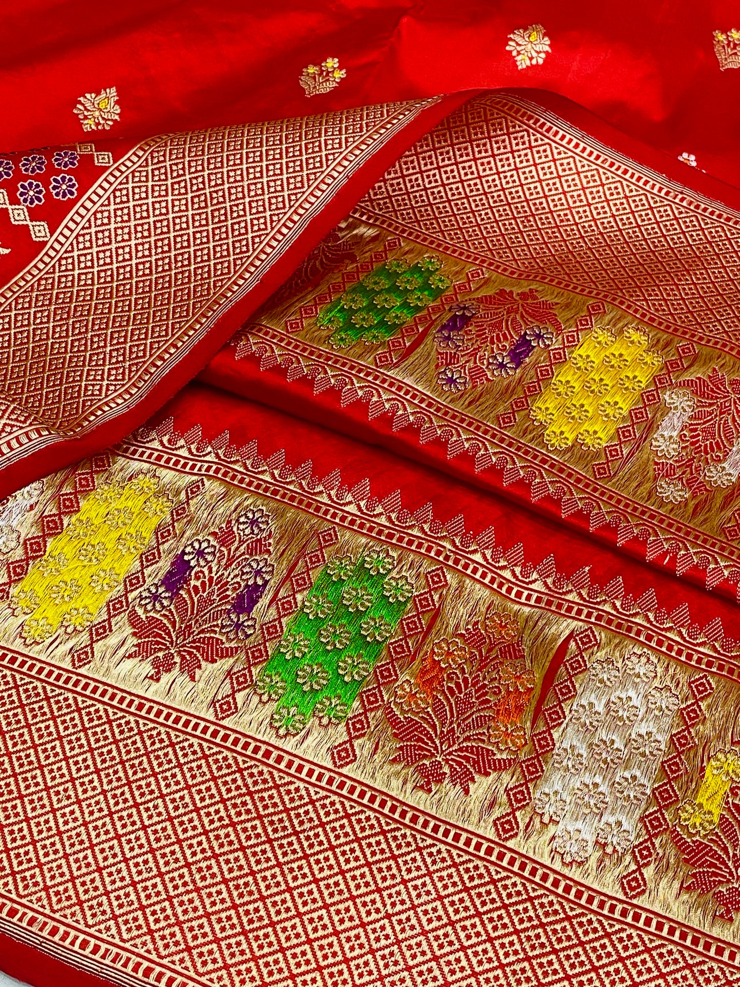 Pure Katan Meenakari Red