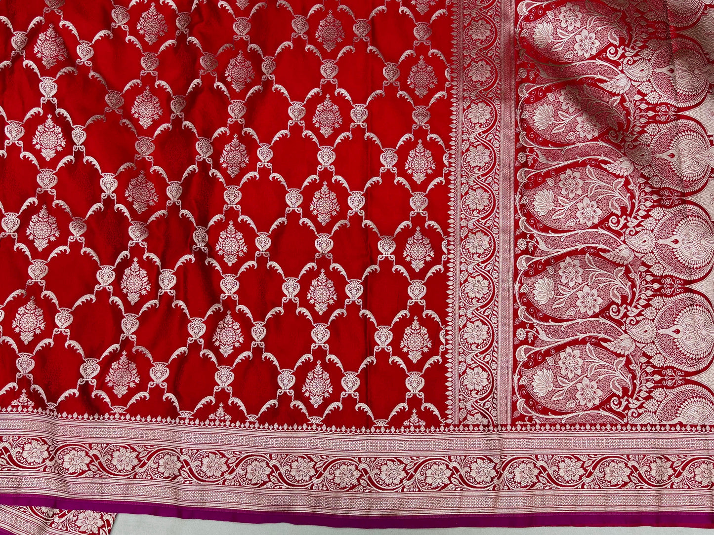 Pure Mashru Silk Gharchola Saree Red (Mashravi)
