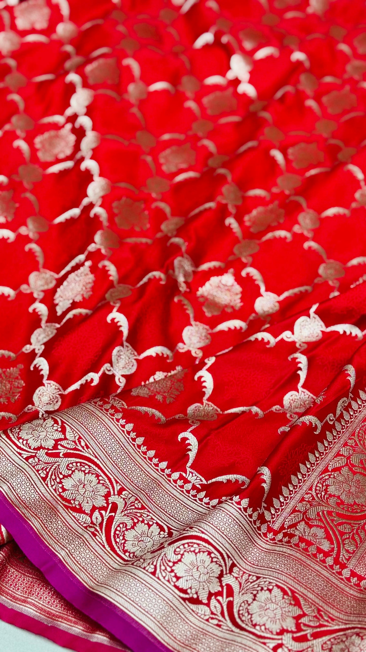 Pure Mashru Silk Gharchola Saree Red (Mashravi)