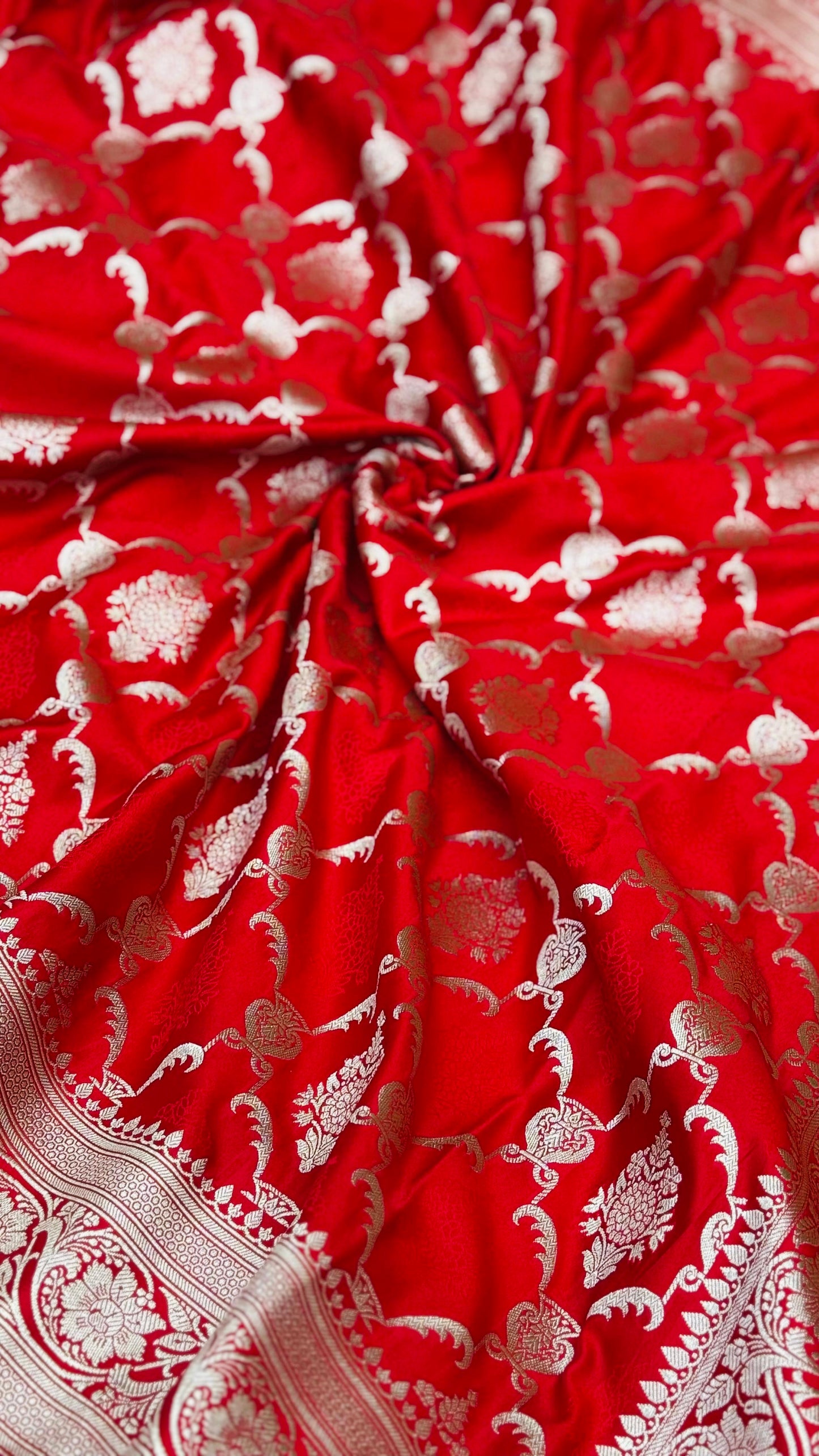 Pure Mashru Silk Gharchola Saree Red (Mashravi)