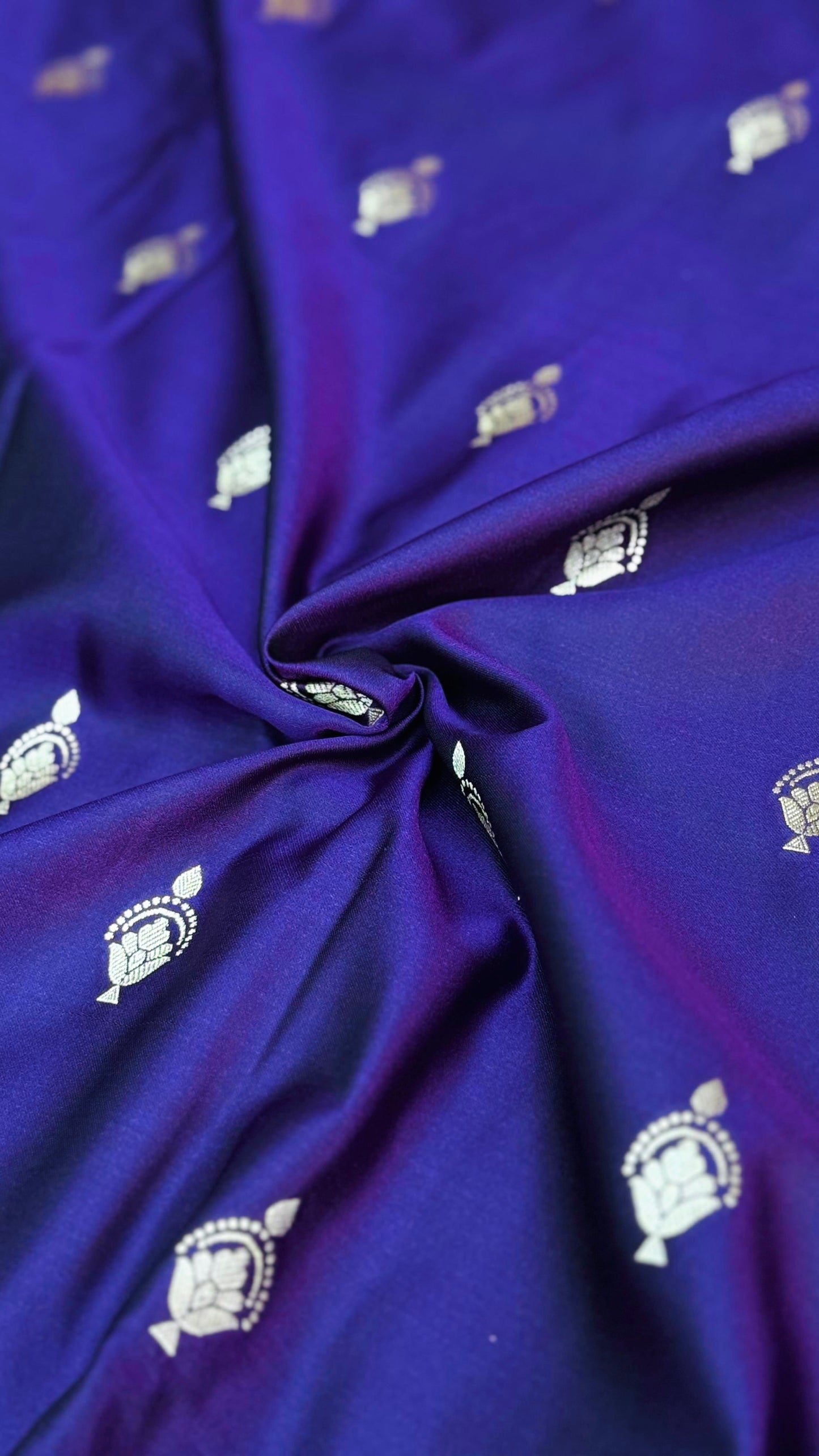 Pure Mashru Silk Buti Saree Violet (Mashravi)