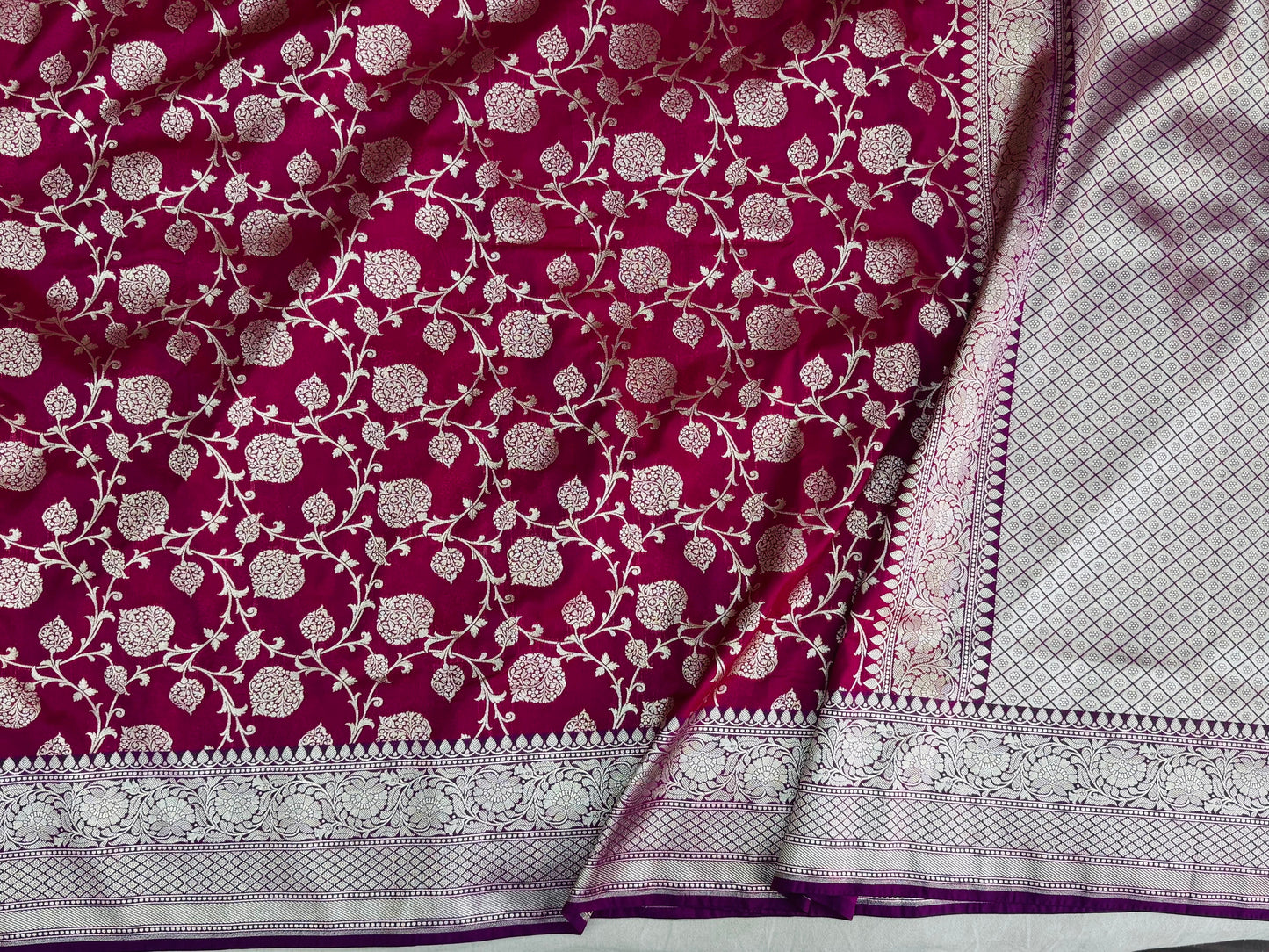Banarasi Katan Silk Saree Magenta