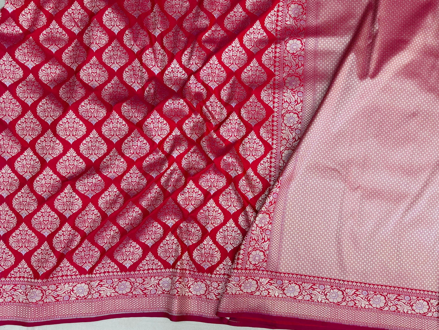 Banarasi Katan Silk Saree Chery Red