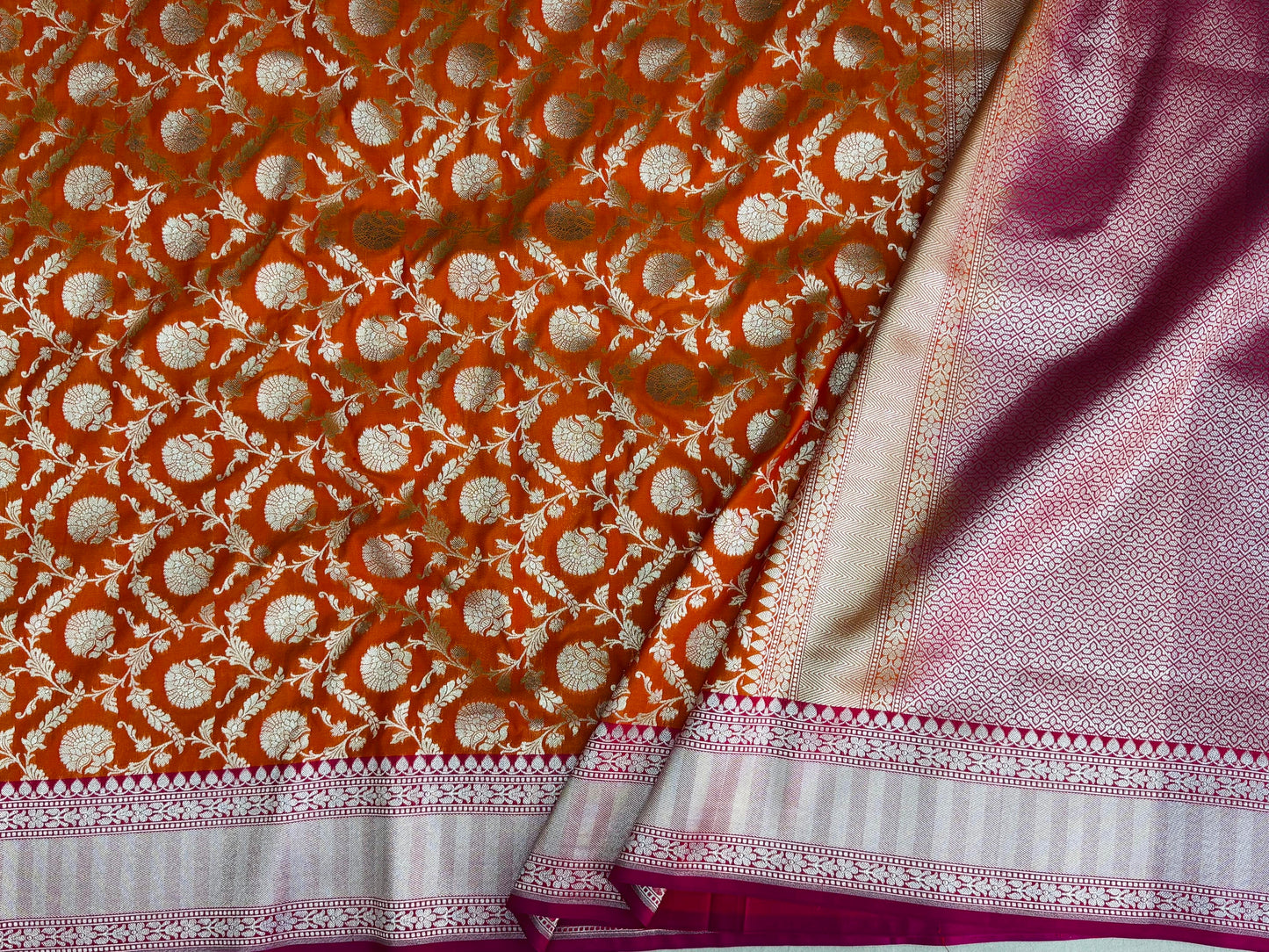 Banarasi Katan Silk Saree Orange
