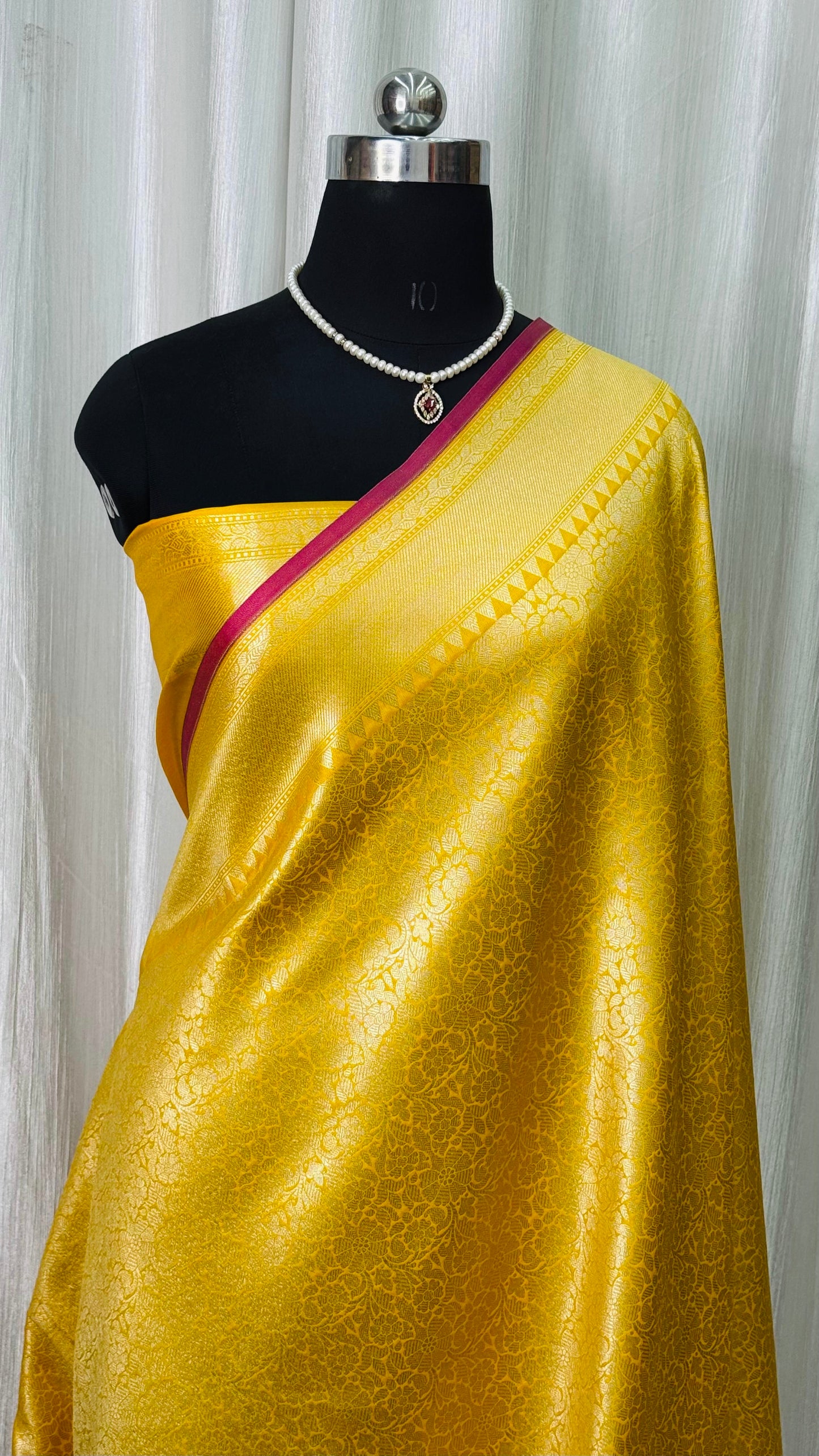 Banarasi katan Tissue Brocade Saree Yellow
