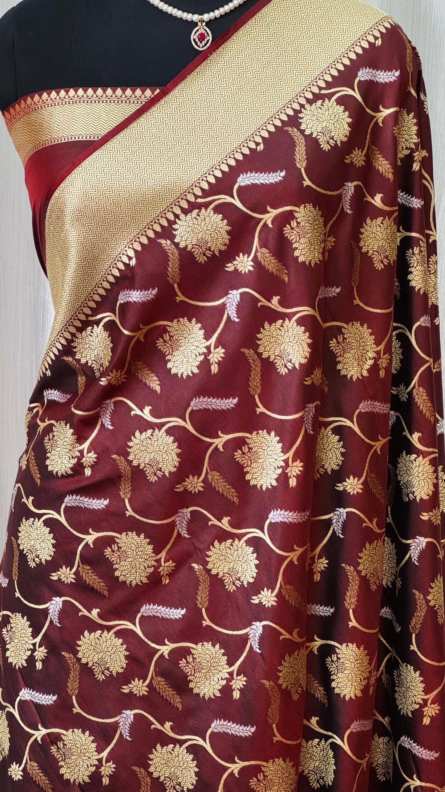 Banarasi Katan Silk Saree Brown