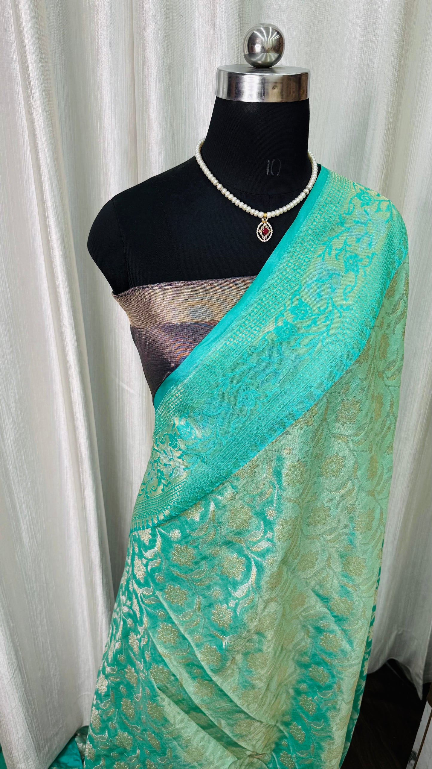 Banarasi Tissue Silk Saree Light Blue