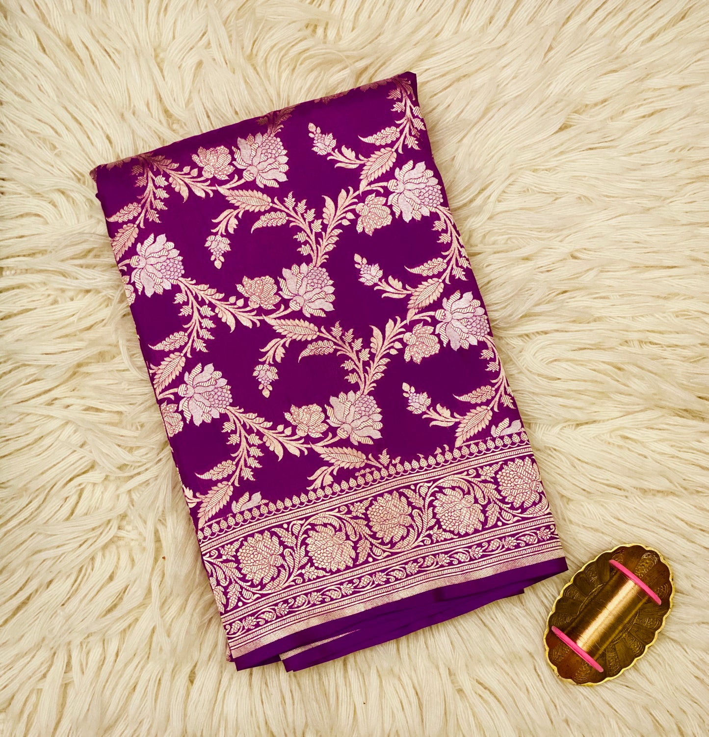 JAMBU RANJANA (Pure Katan Silk Monga Jal Sona Roopa Zari Saree)