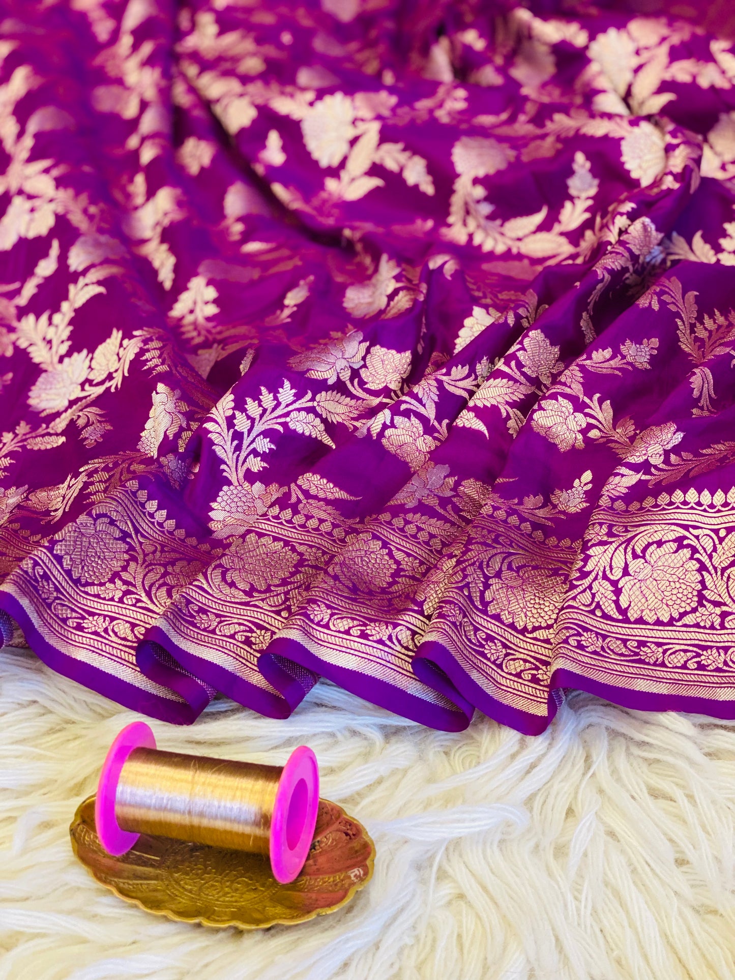 JAMBU RANJANA (Pure Katan Silk Monga Jal Sona Roopa Zari Saree)