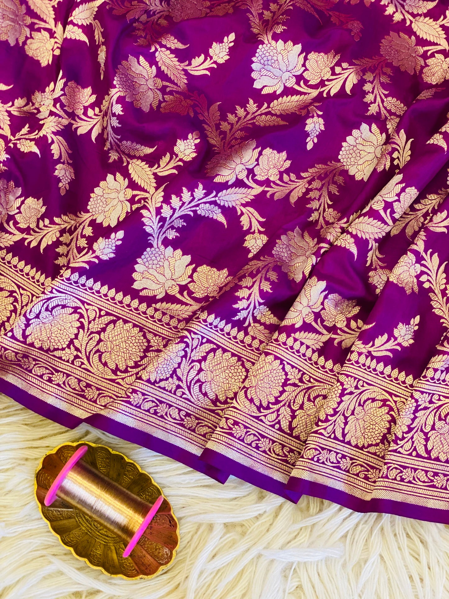 JAMBU RANJANA (Pure Katan Silk Monga Jal Sona Roopa Zari Saree)