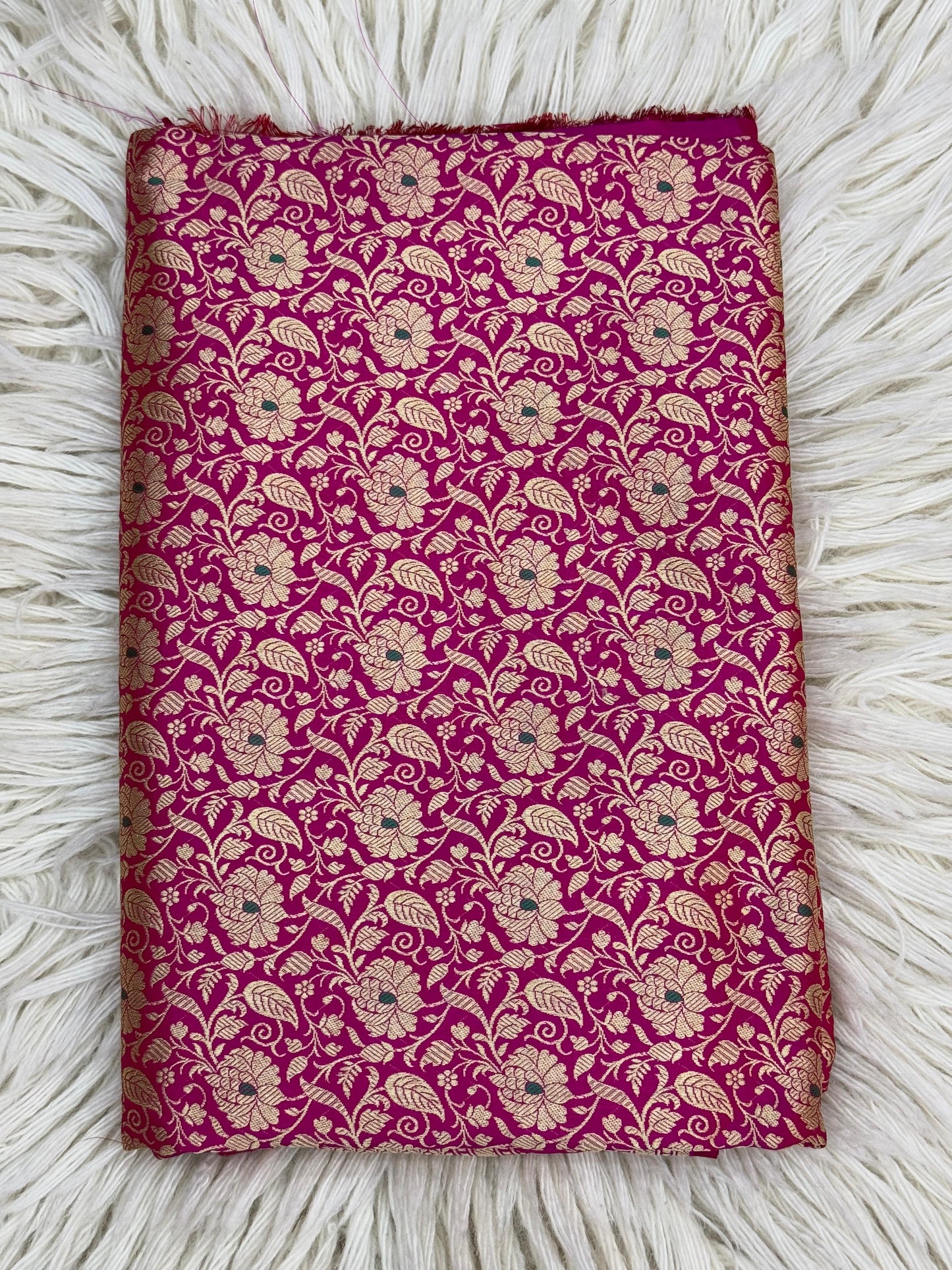 Pure Katan Silk Brocade Meenakari Saree Rani Pink (Brocade Meenakshi)