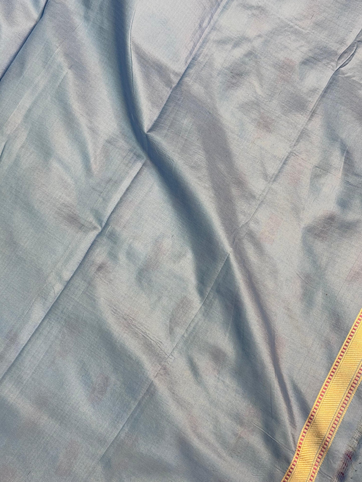 Pure Katan Silk Brocade Meenakari Saree Powder Blue (Brocade Meenakshi)