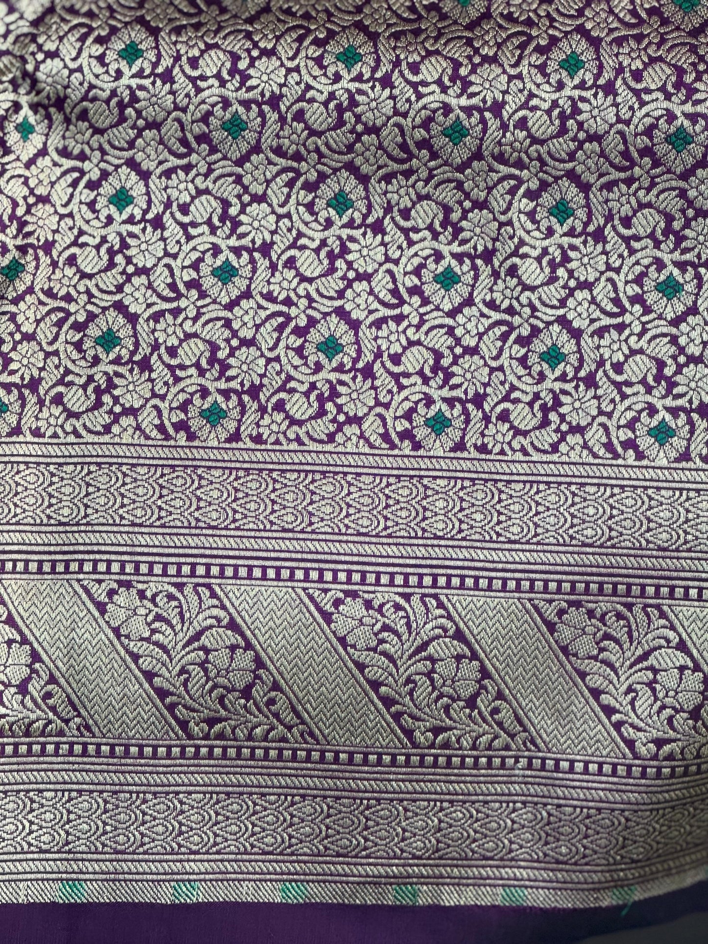 Pure Katan Silk Brocade Meenakari Saree Deep Plum Purple (Brocade Meenakshi)