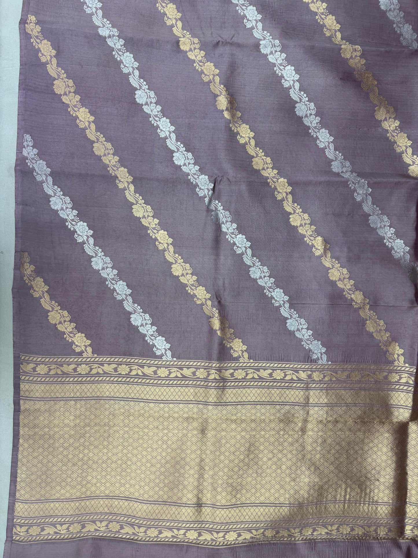 Pure Raw Mango Handloom Saree Mauve (Resham Aam)