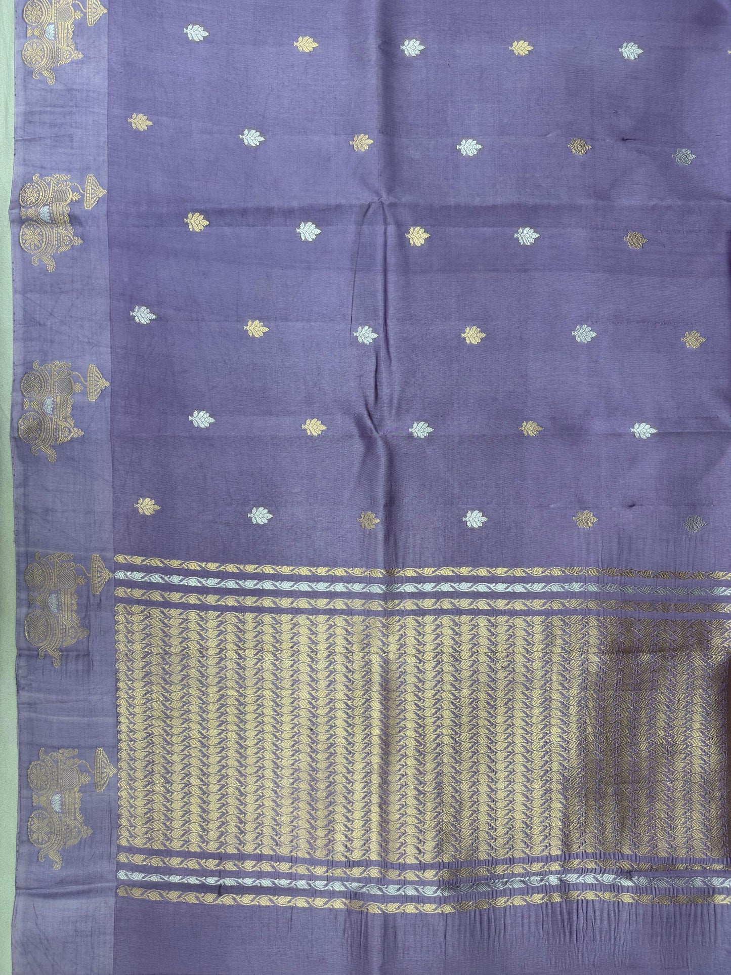 Pure Raw Mango Handloom Saree Lavender (Resham Aam)