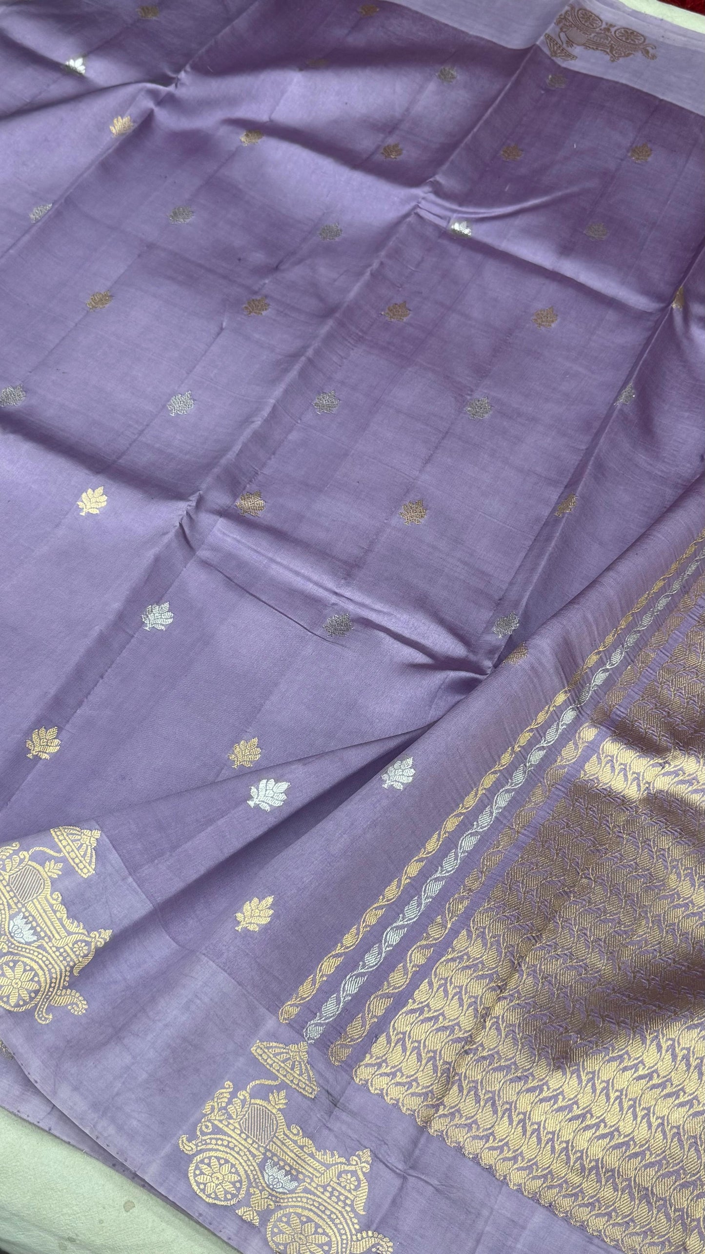 Pure Raw Mango Handloom Saree Lavender (Resham Aam)