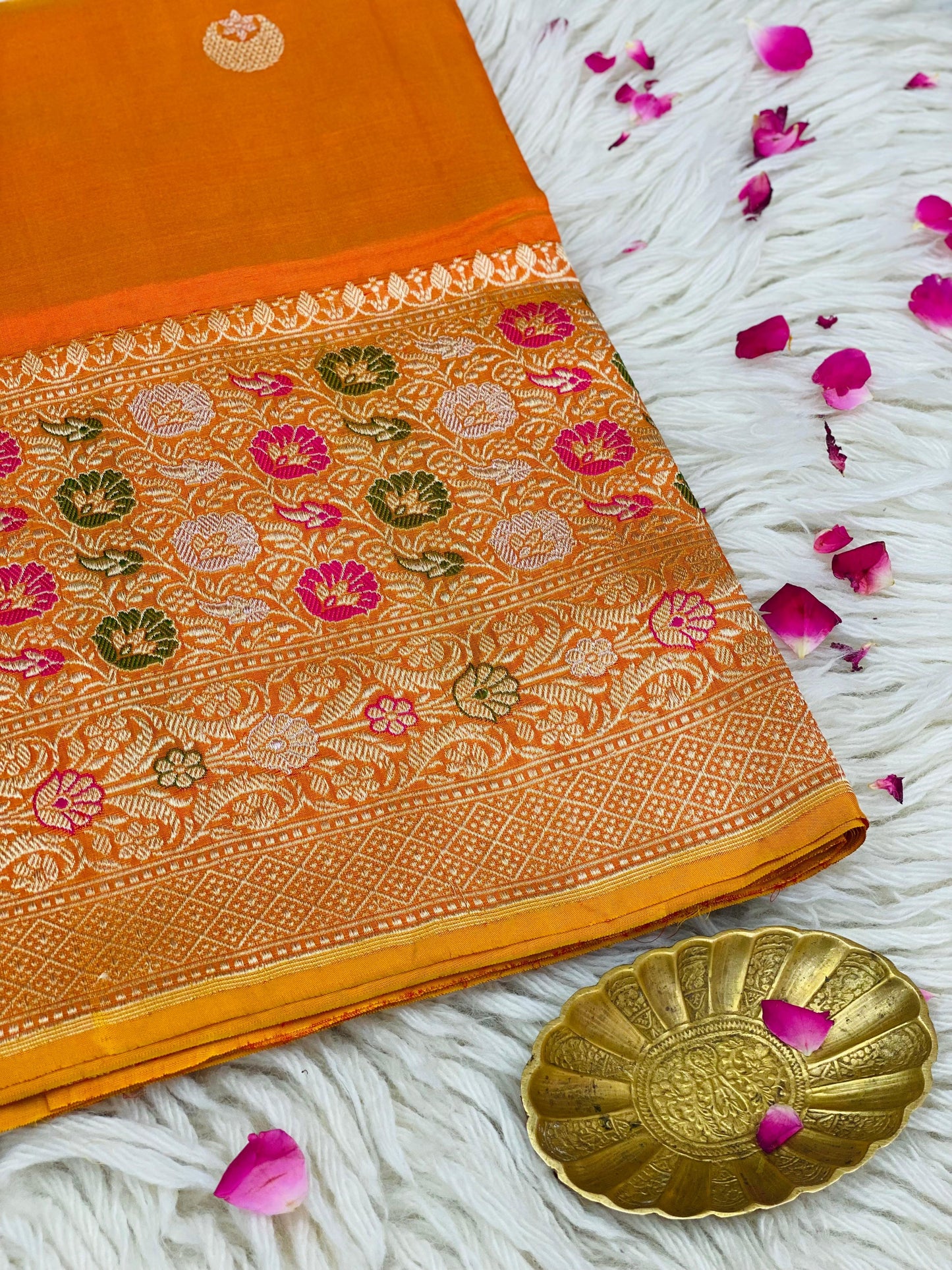 Pure Handloom Katan Saree Meenakari