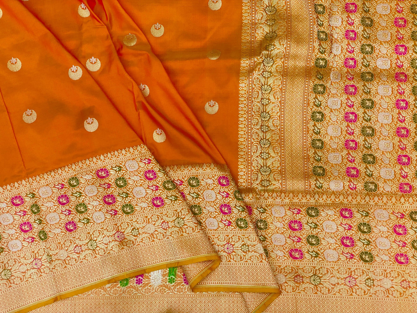 Pure Handloom Katan Saree Meenakari