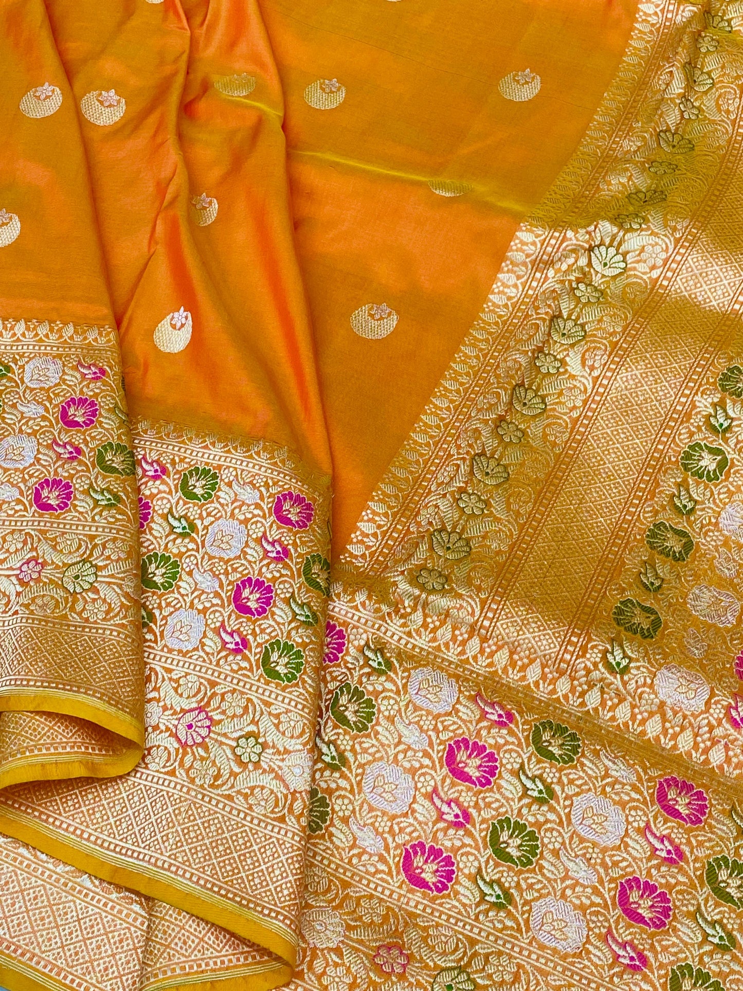 Pure Handloom Katan Saree Meenakari