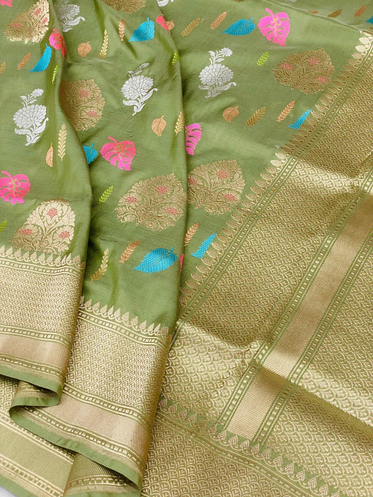 Pure katan Meenakari saree