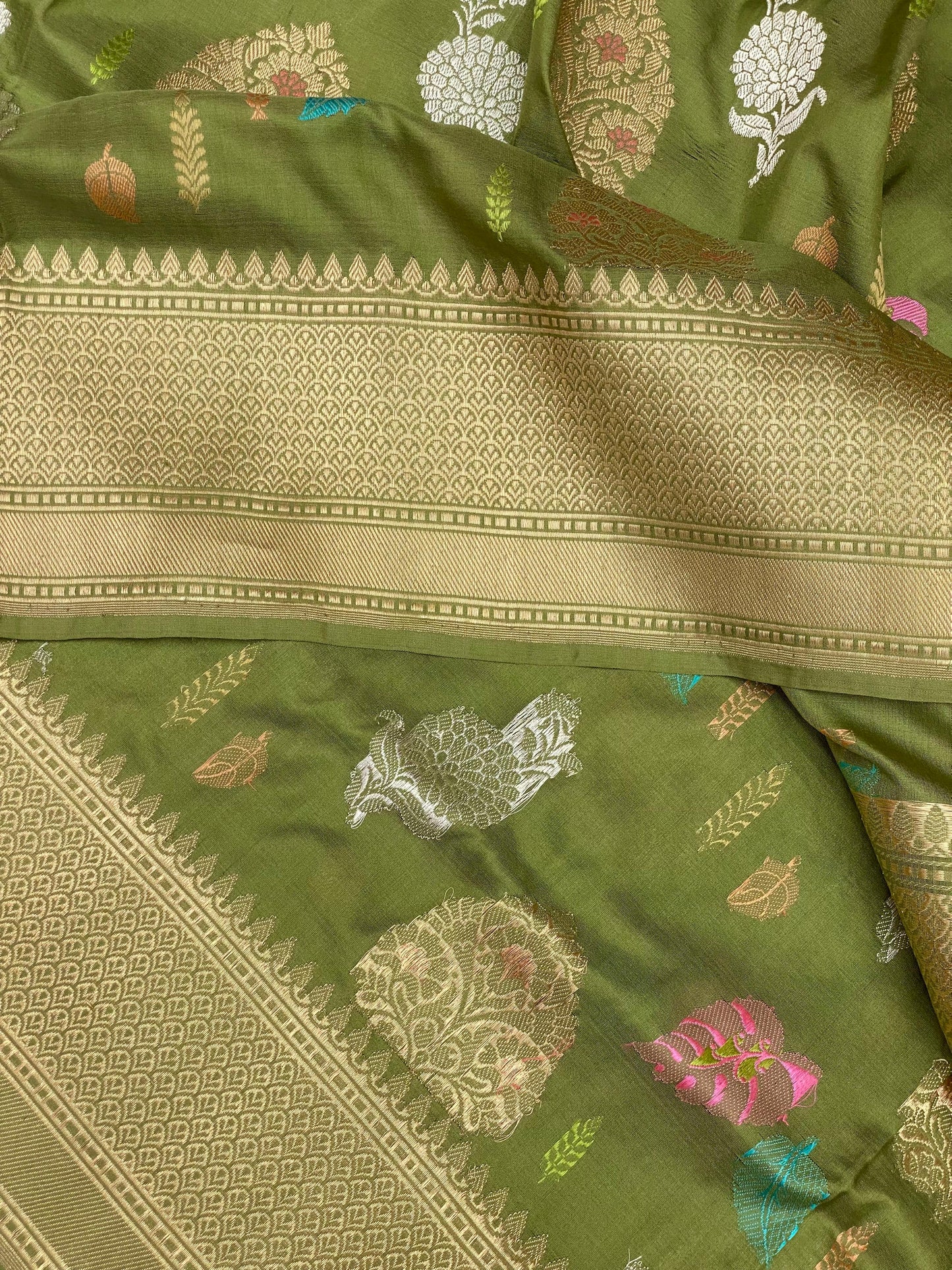 Pure katan Meenakari saree