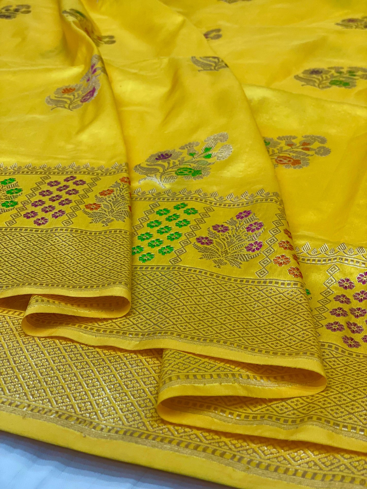 Pure Katan Meenakari Saree