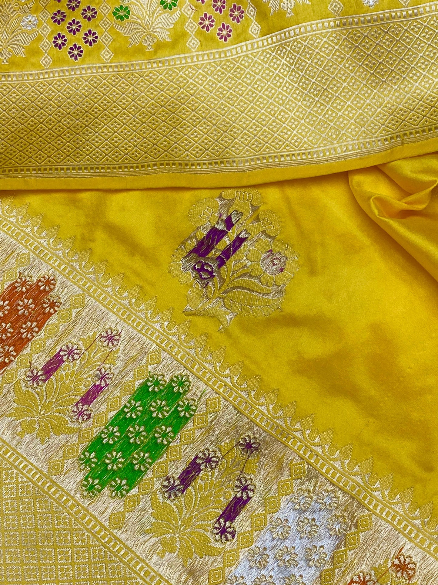 Pure Katan Meenakari Saree