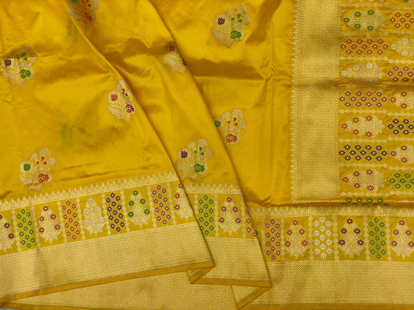 Pure Katan Meenakari Saree