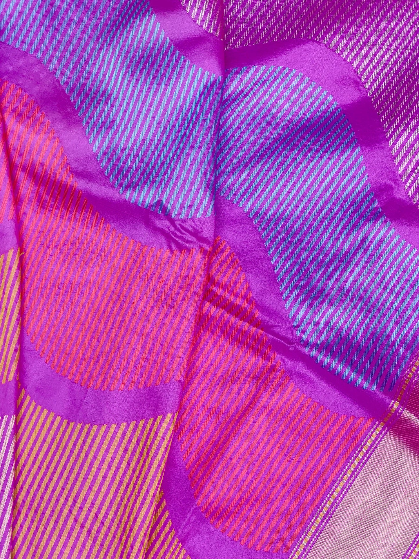 Pure Katan Stripe Rangkaat Saree