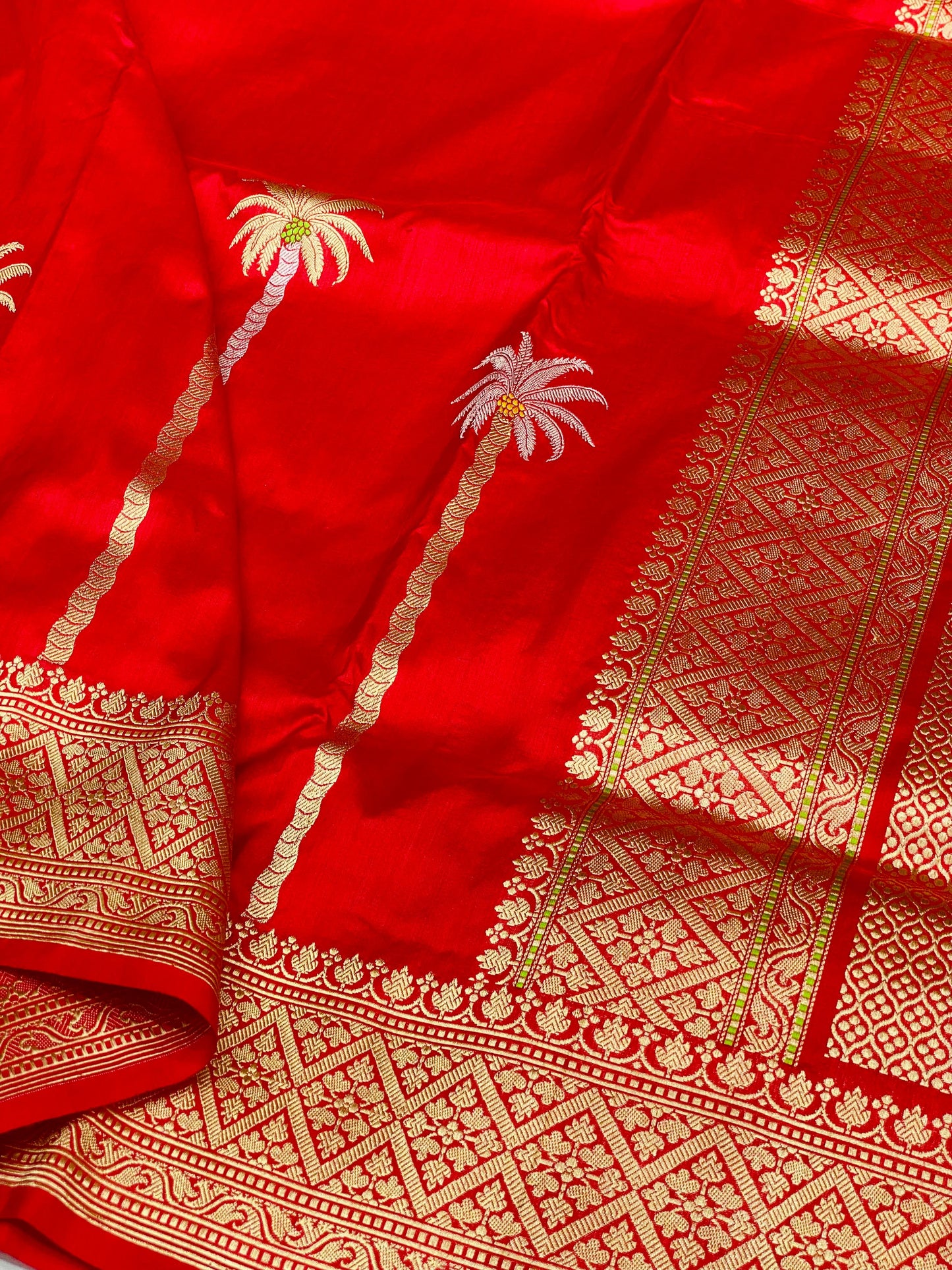 Pure Katan Handloom Saree Red