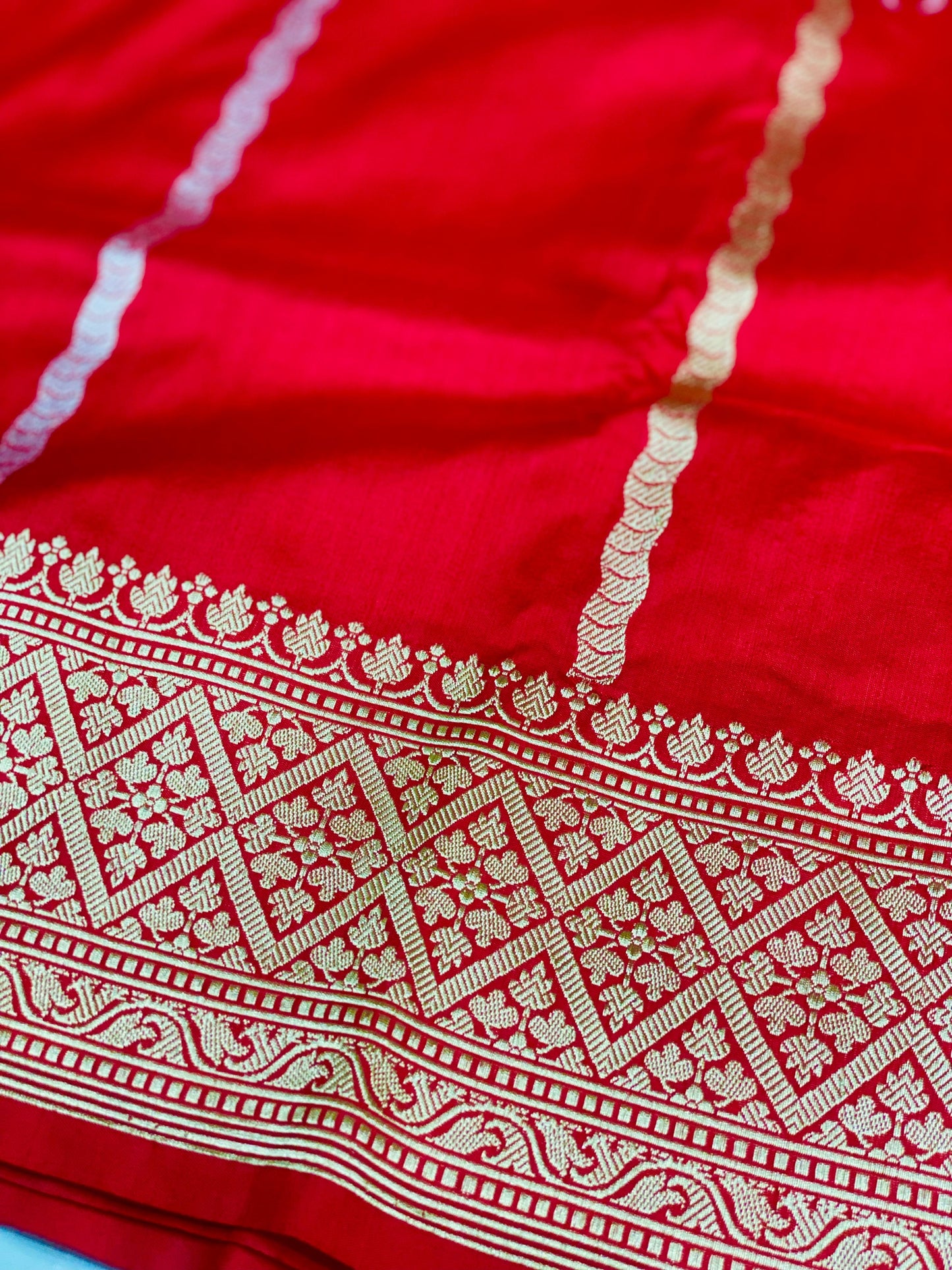Pure Katan Handloom Saree Red