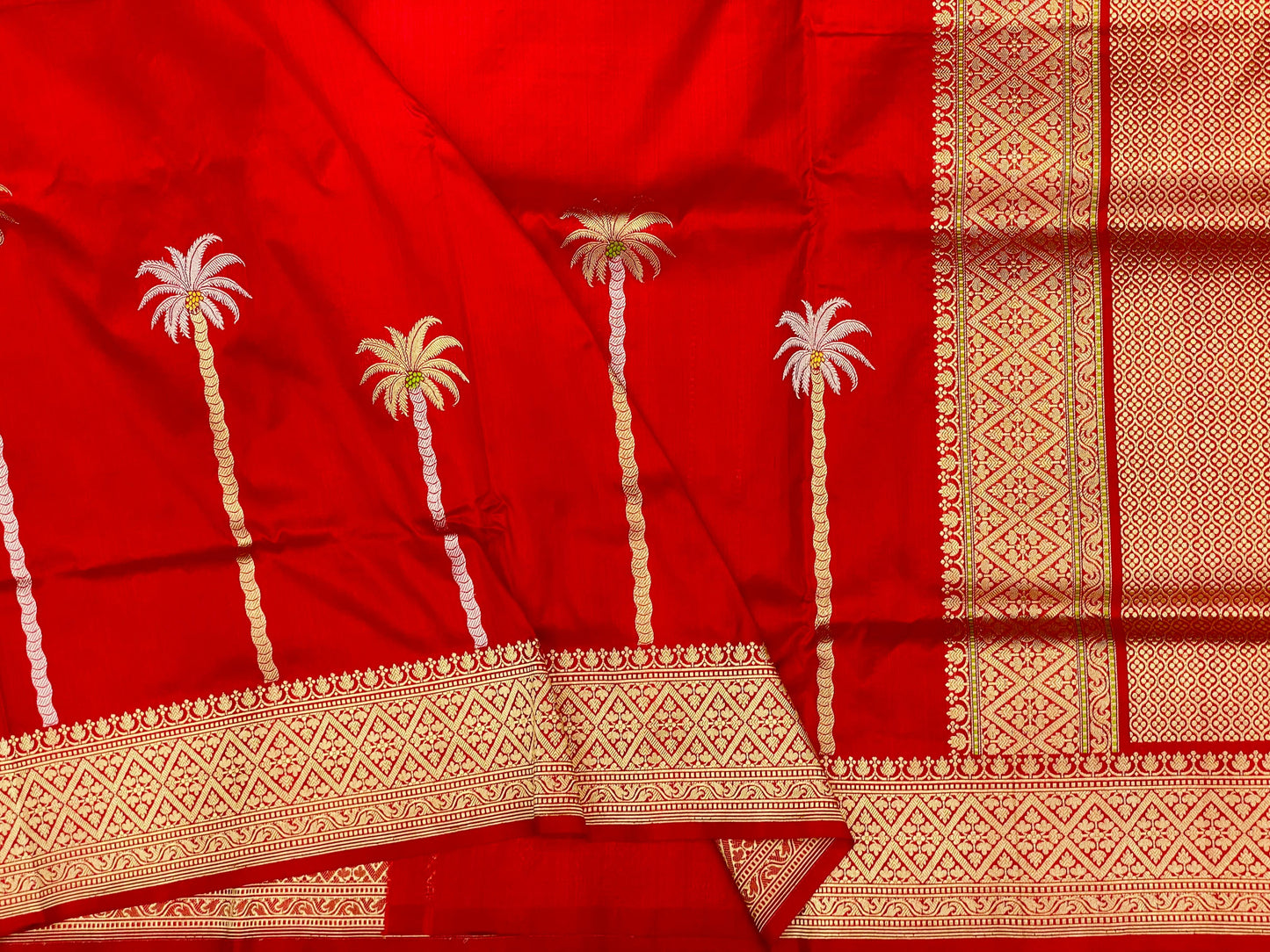 Pure Katan Handloom Saree Red