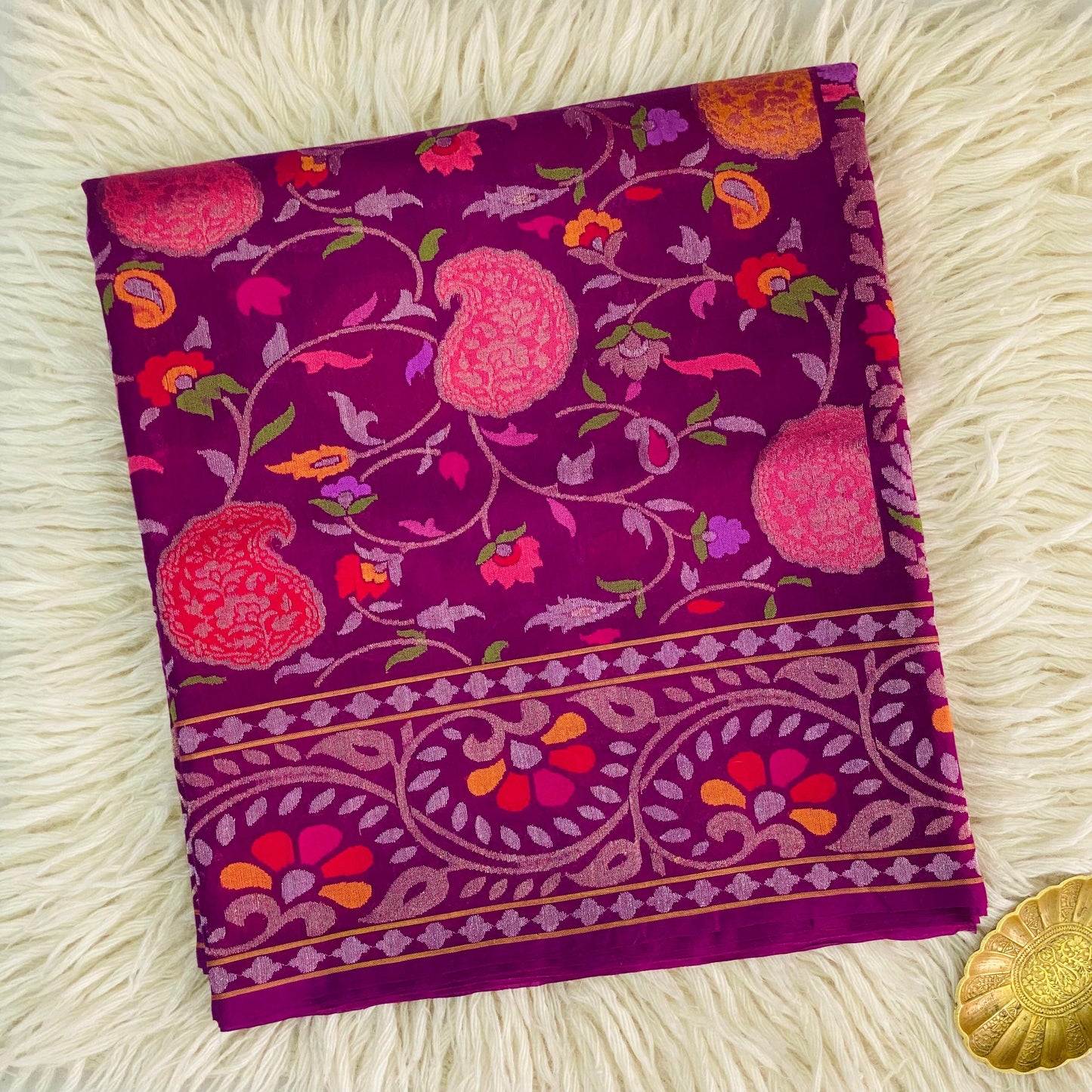 Pure Jamdani Handloom Saree Magenta (Jamdaniya)