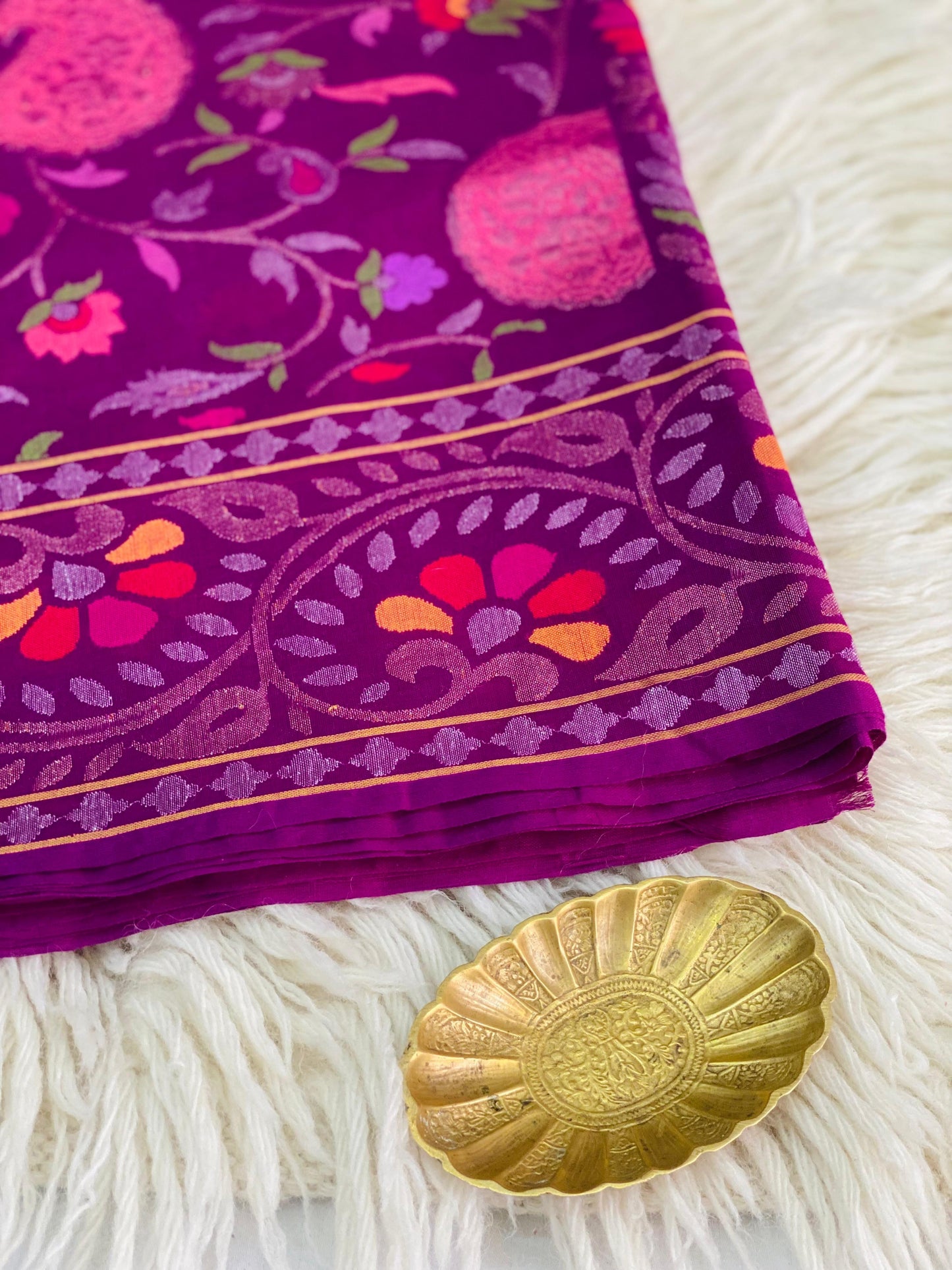 Pure Jamdani Handloom Saree Magenta (Jamdaniya)