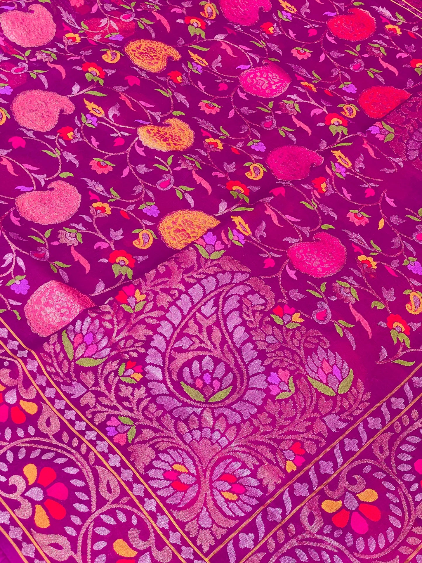 Pure Jamdani Handloom Saree Magenta (Jamdaniya)