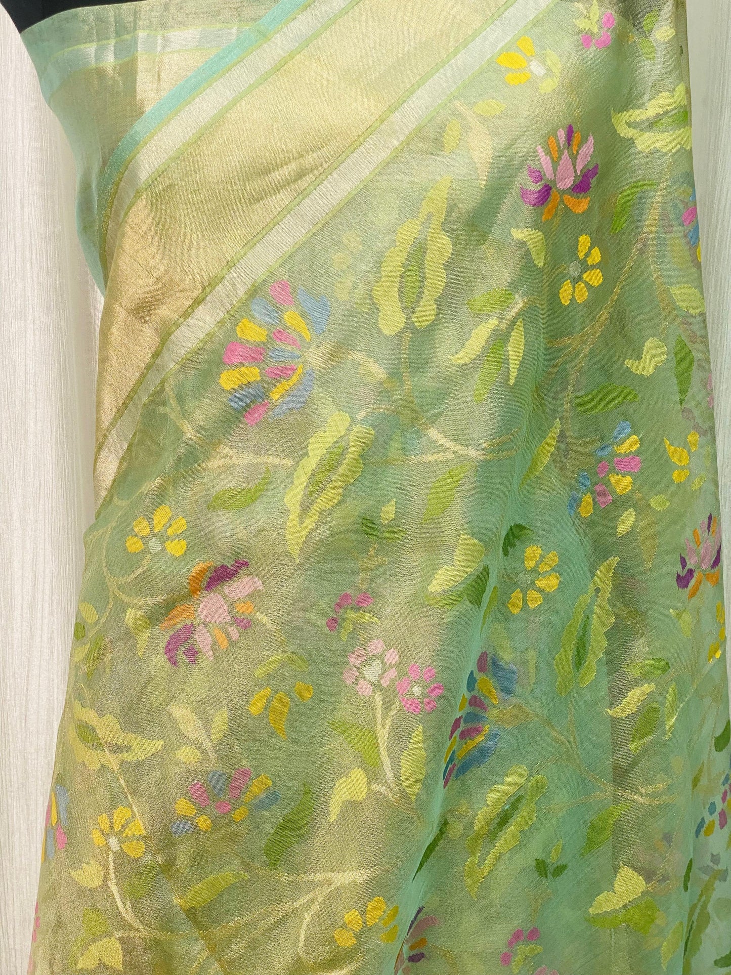 Pure Jamdani Handloom Saree Mint Green (Jamdaniya)