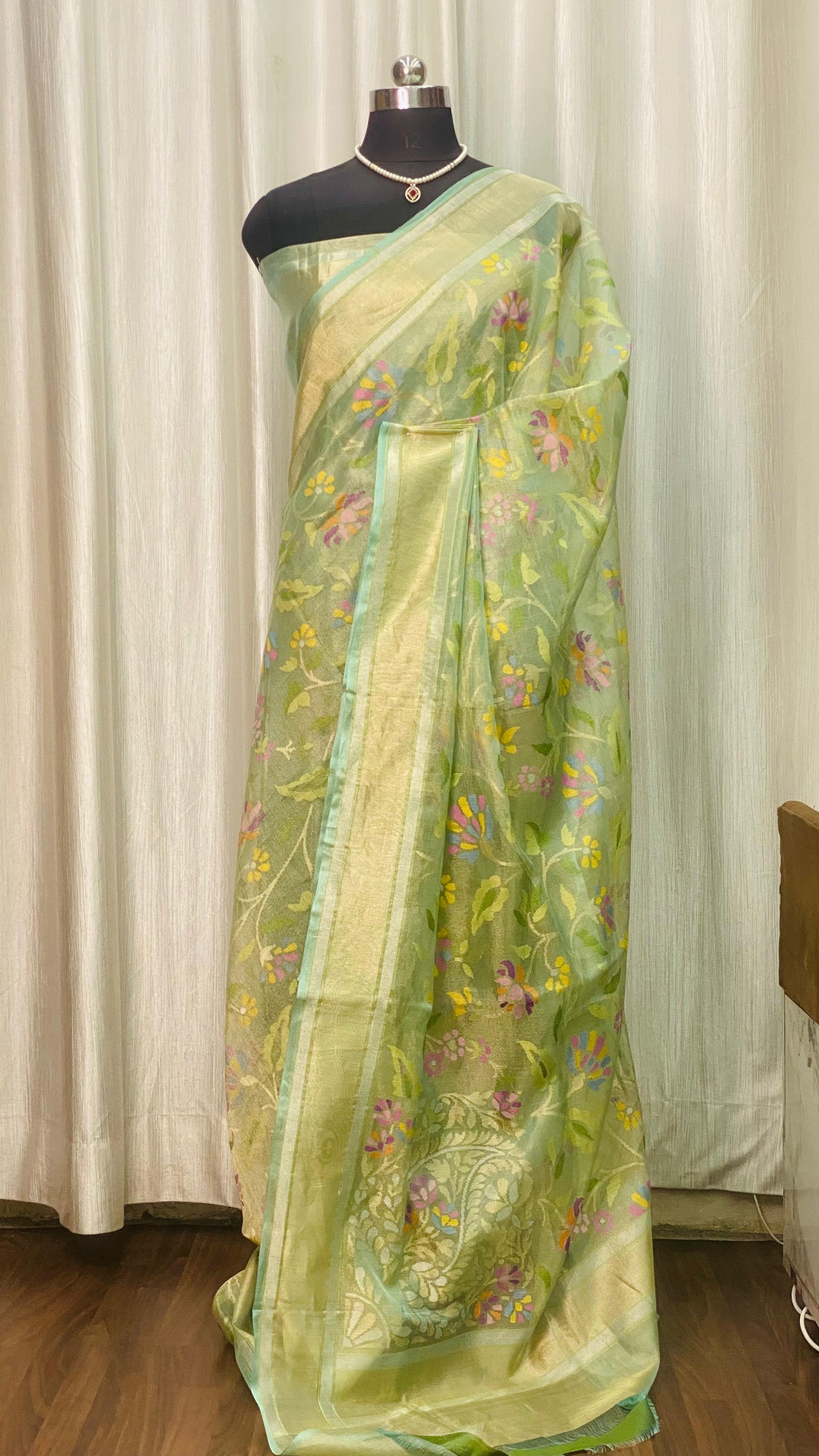 Pure Jamdani Handloom Saree Mint Green (Jamdaniya)