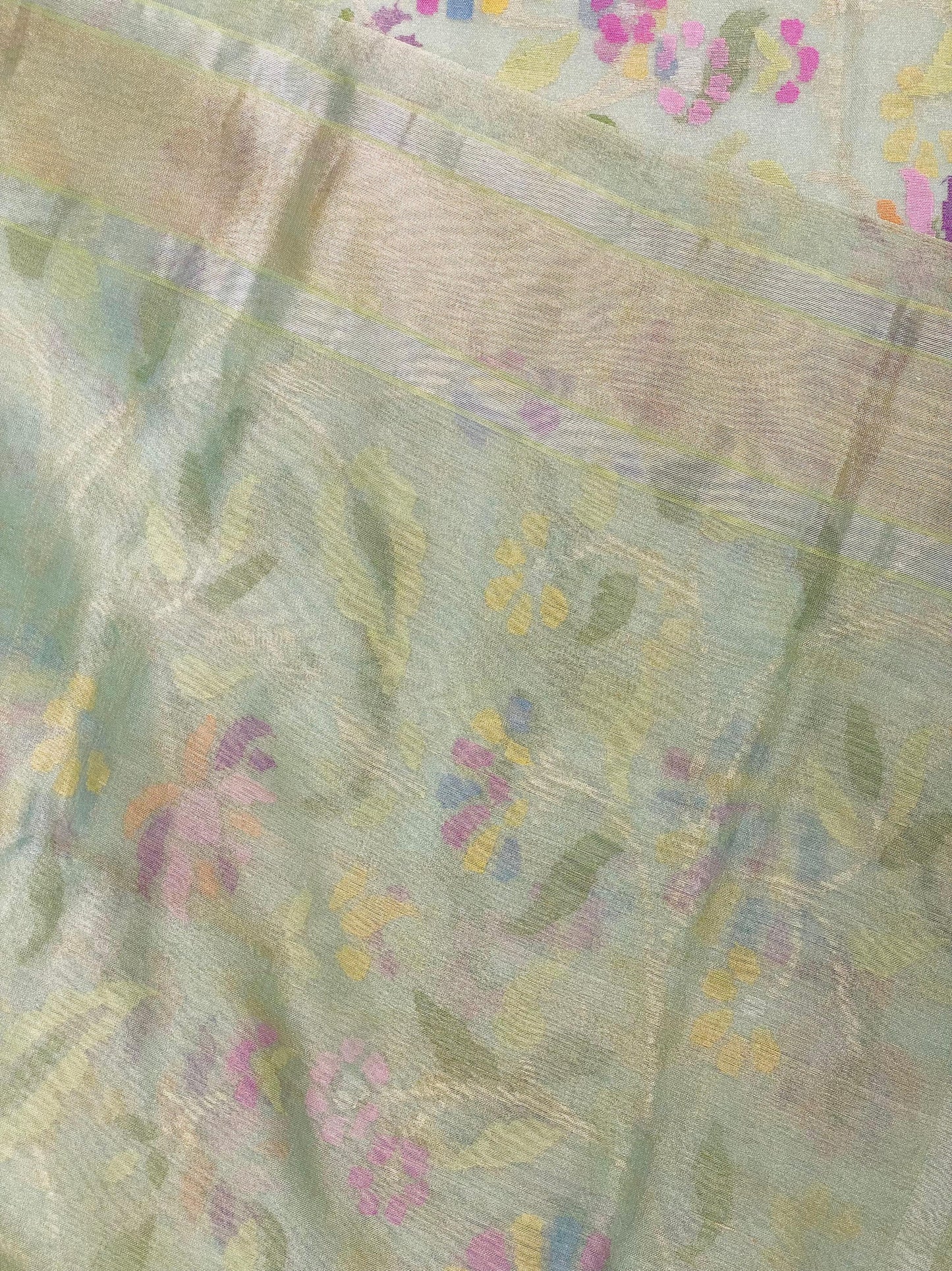 Pure Jamdani Handloom Saree Mint Green (Jamdaniya)
