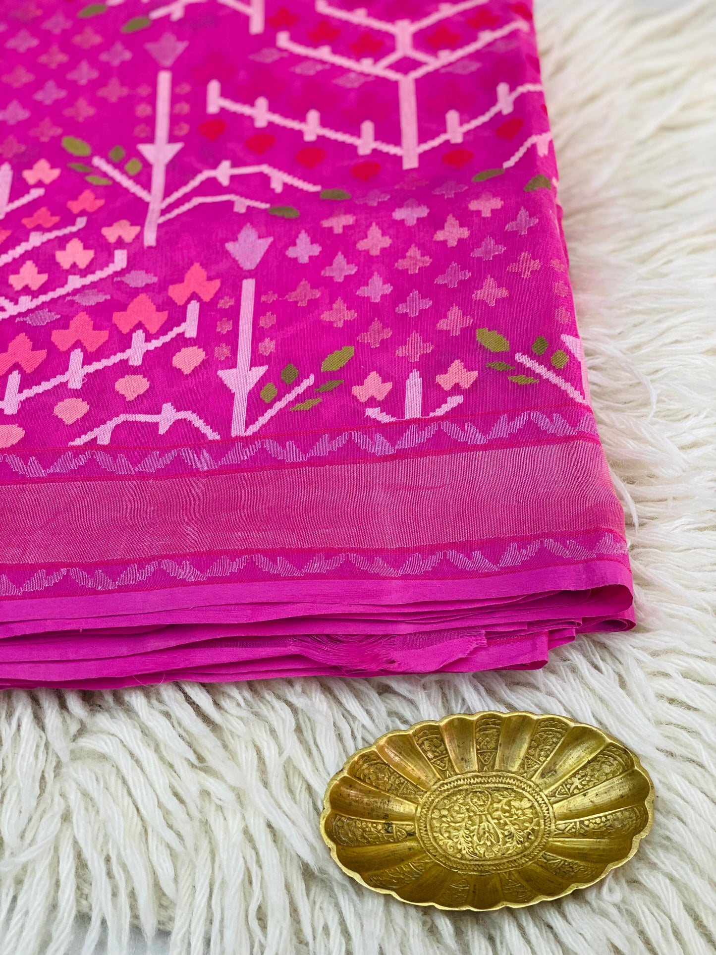 Pure Jamdani Handloom Saree Pink (Jamdaniya)