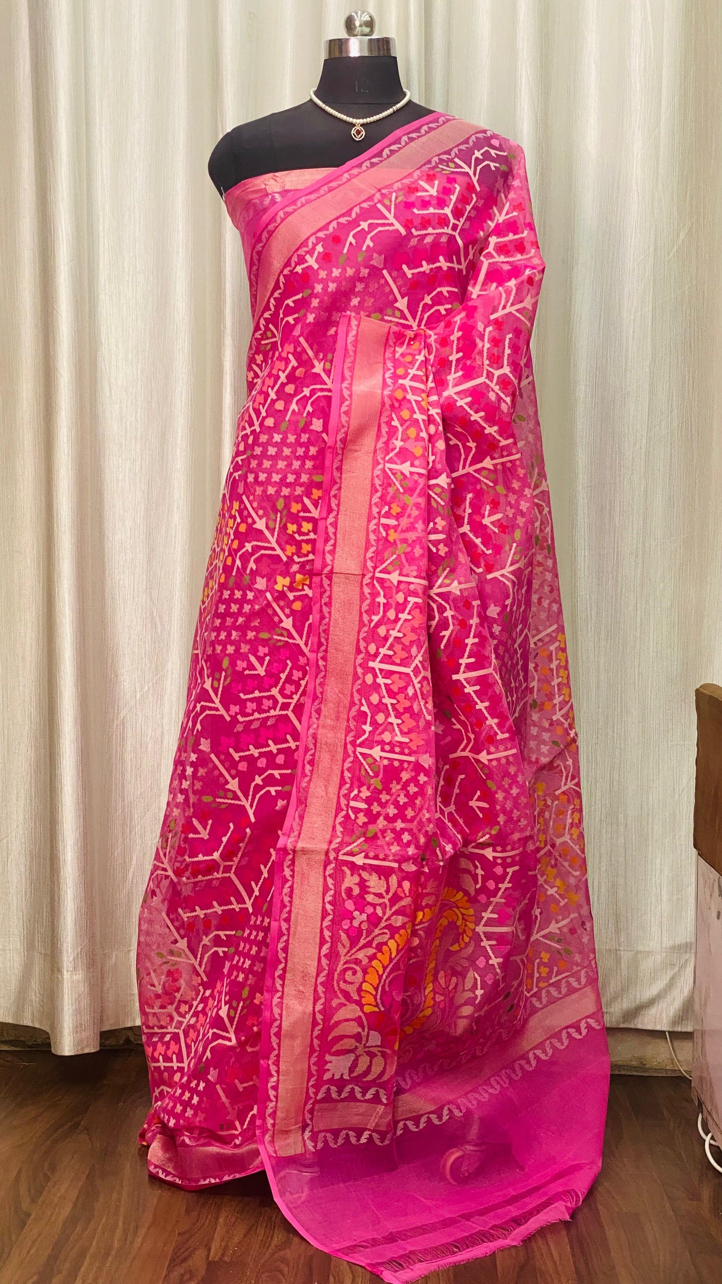 Pure Jamdani Handloom Saree Pink (Jamdaniya)