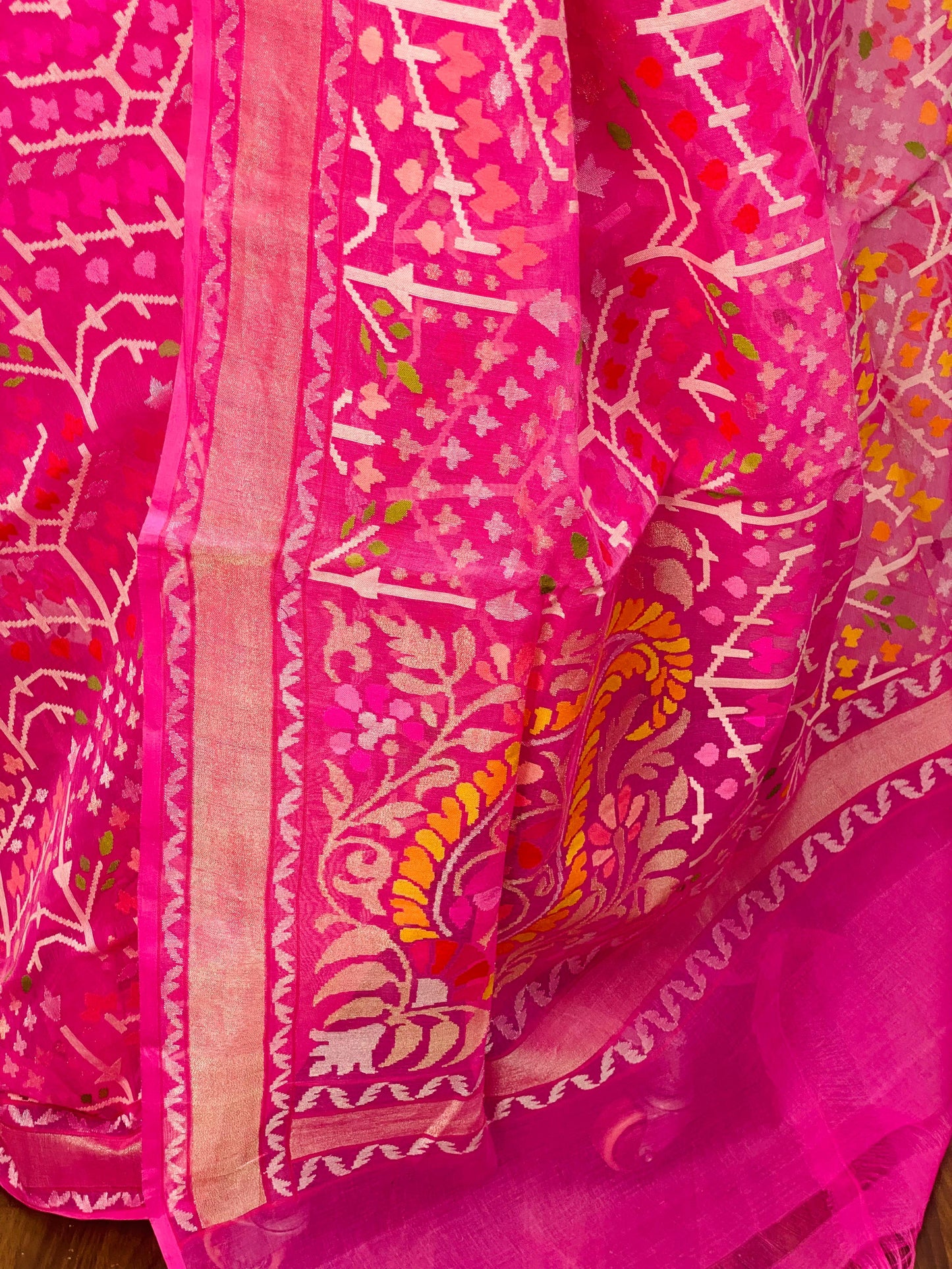 Pure Jamdani Handloom Saree Pink (Jamdaniya)