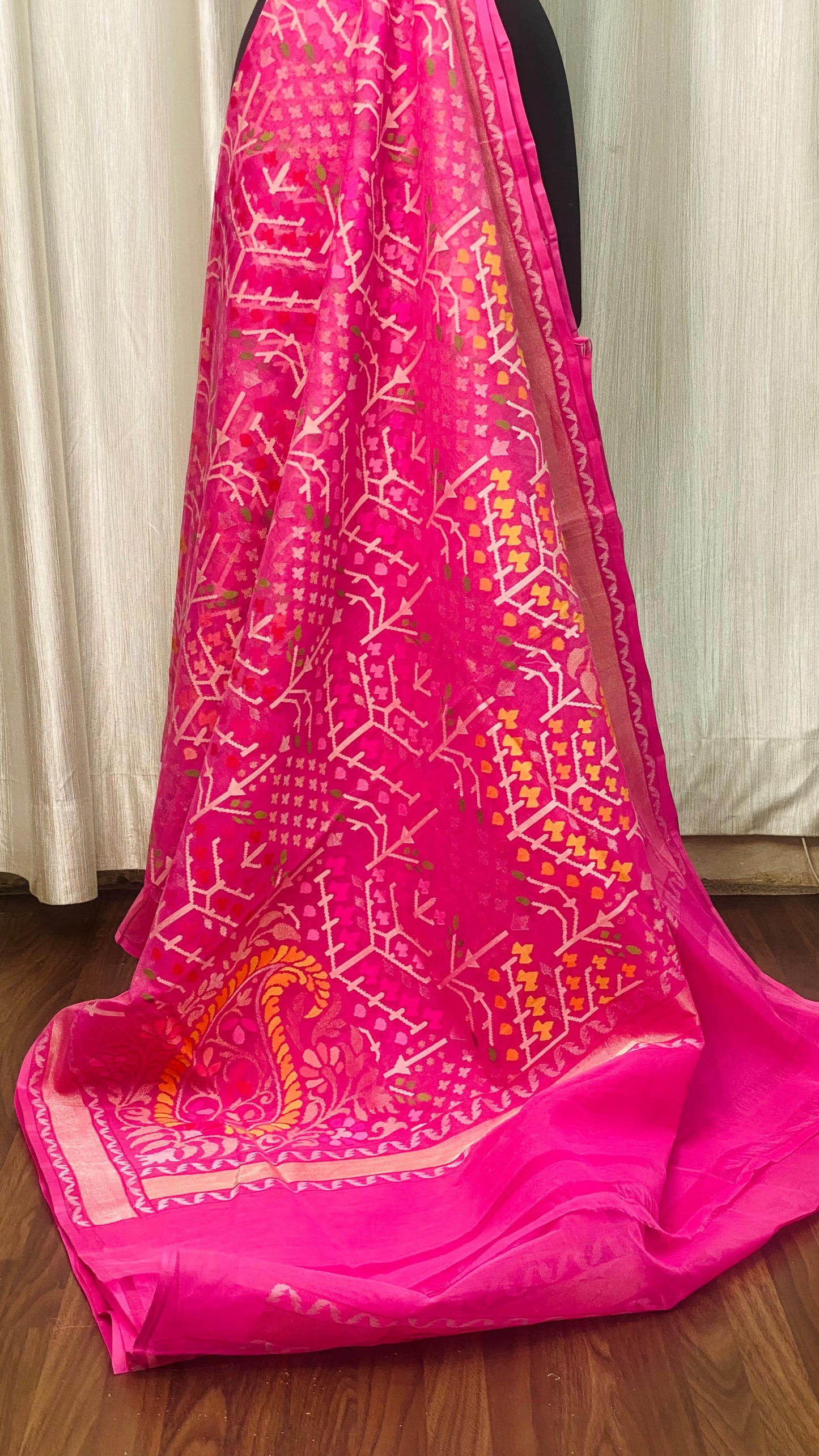 Pure Jamdani Handloom Saree Pink (Jamdaniya)