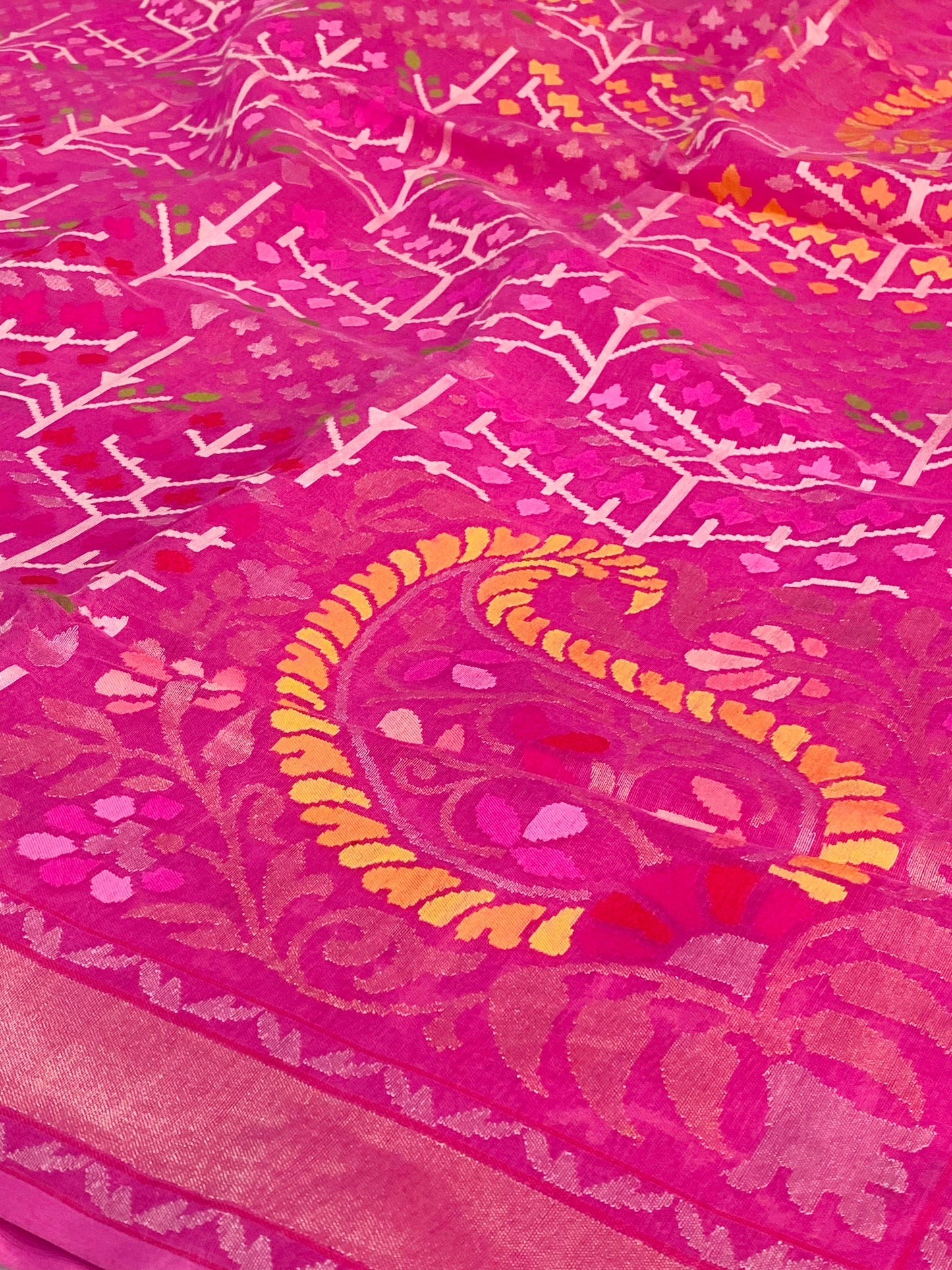 Pure Jamdani Handloom Saree Pink (Jamdaniya)