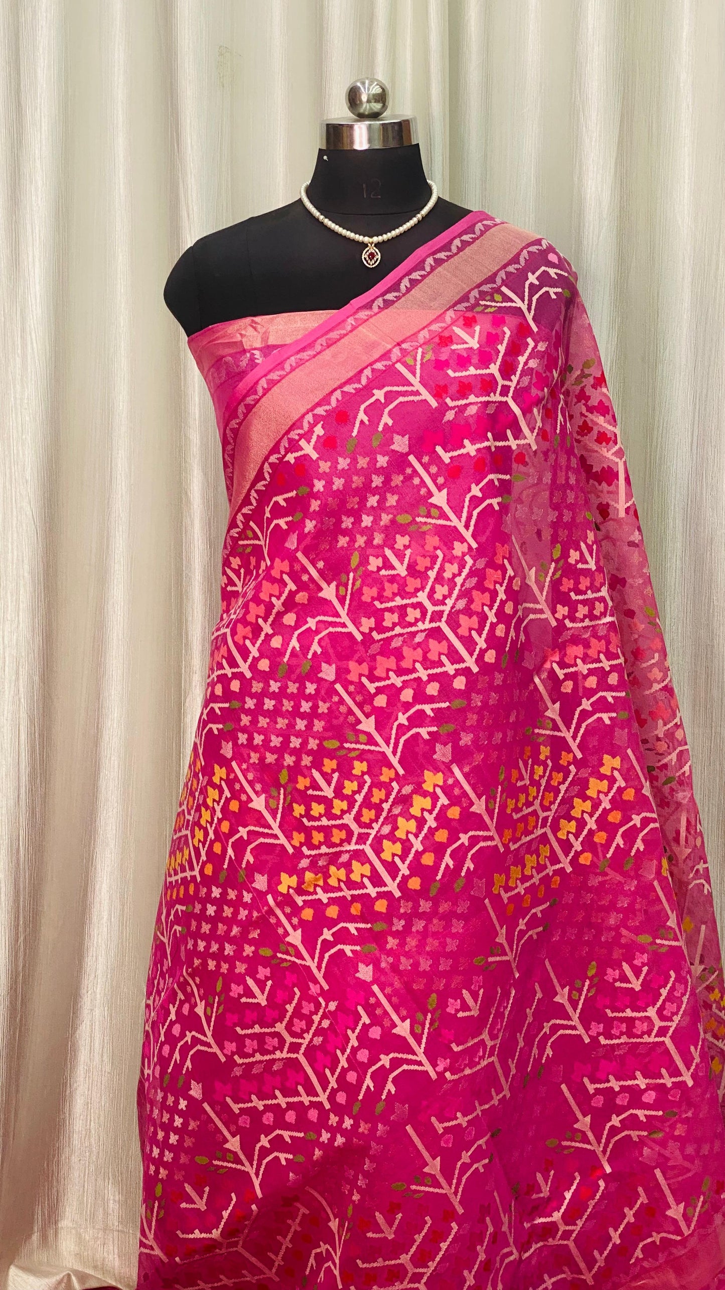 Pure Jamdani Handloom Saree Pink (Jamdaniya)