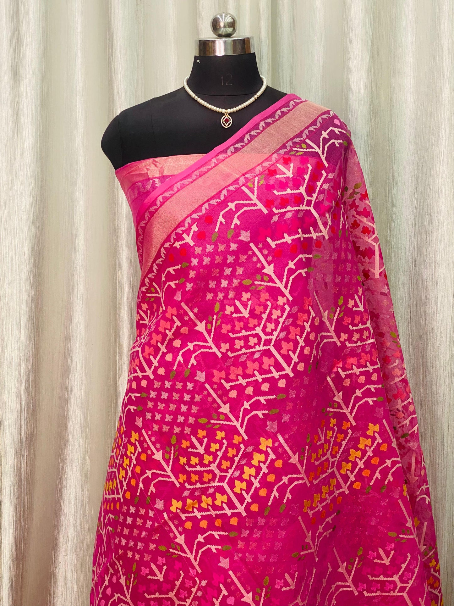 Pure Jamdani Handloom Saree Pink (Jamdaniya)