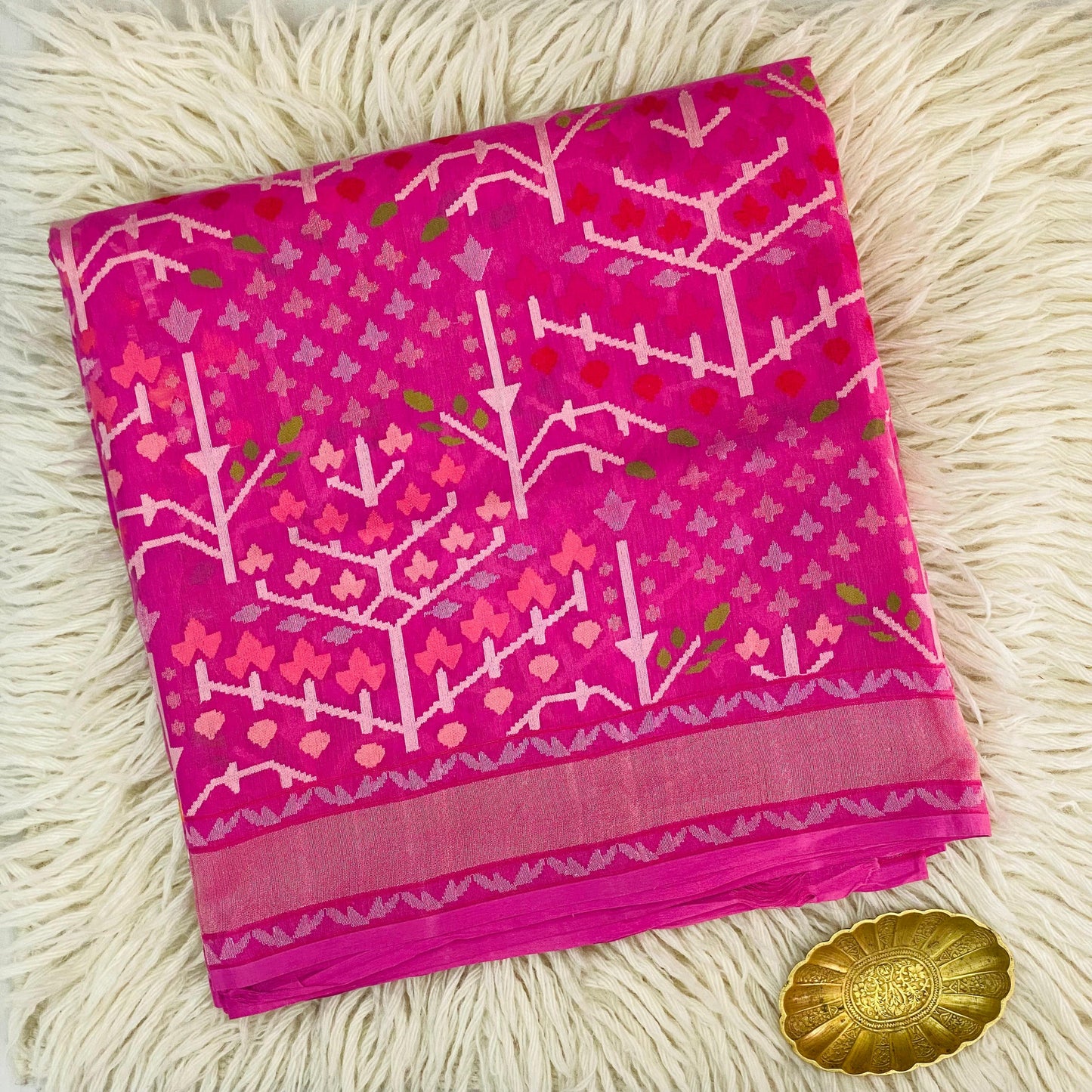 Pure Jamdani Handloom Saree Pink (Jamdaniya)
