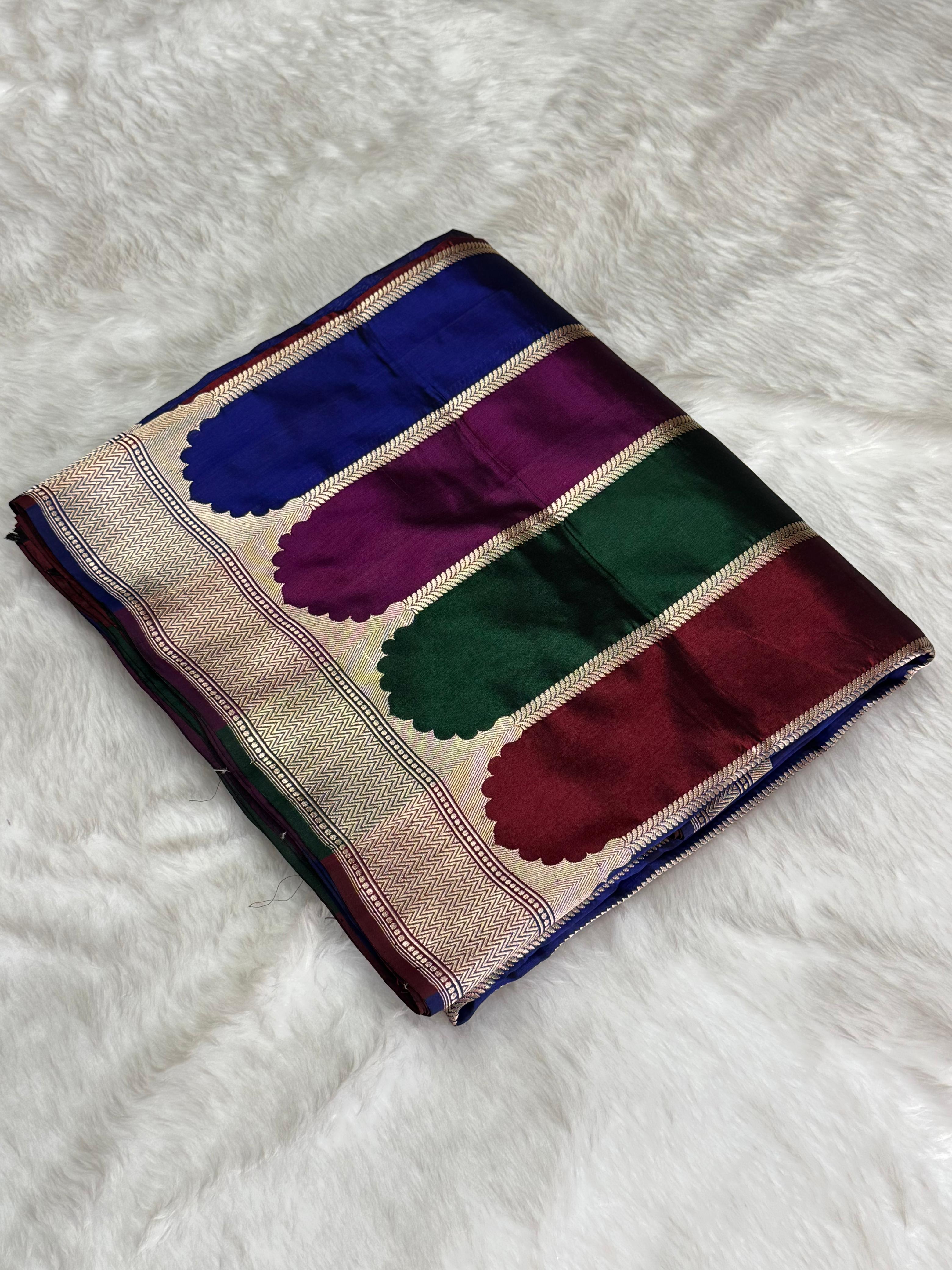 Pure Handloom Katan Silk Rangkaat Banarasi Saree